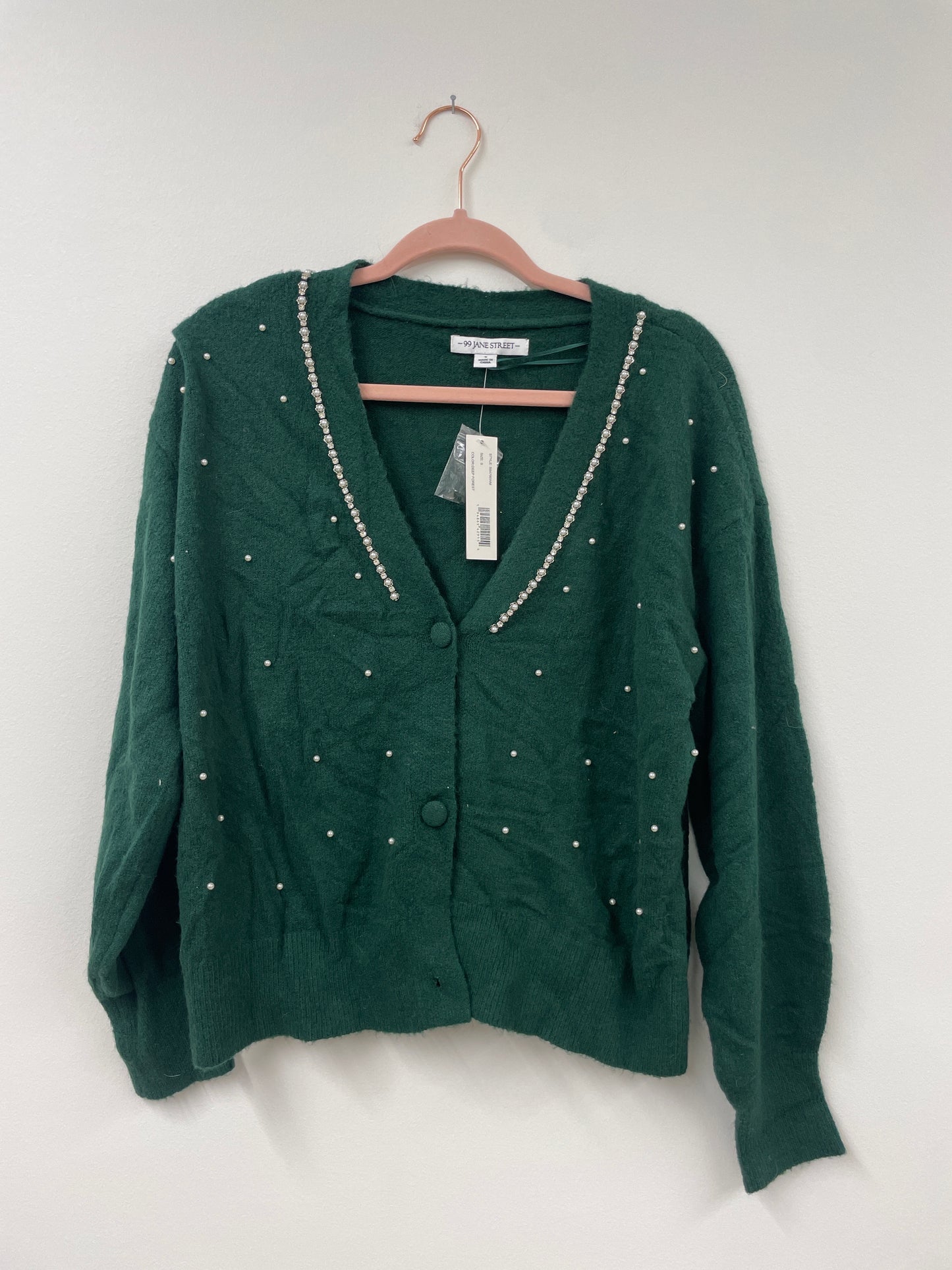 99 Jane Street pearled cardigan Size S / NWT