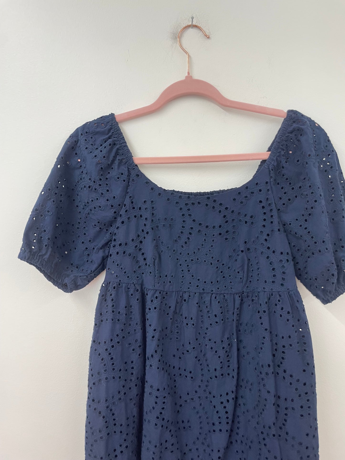 Time and Tru eyelet puffed sleeve mini dress Size S /EUC