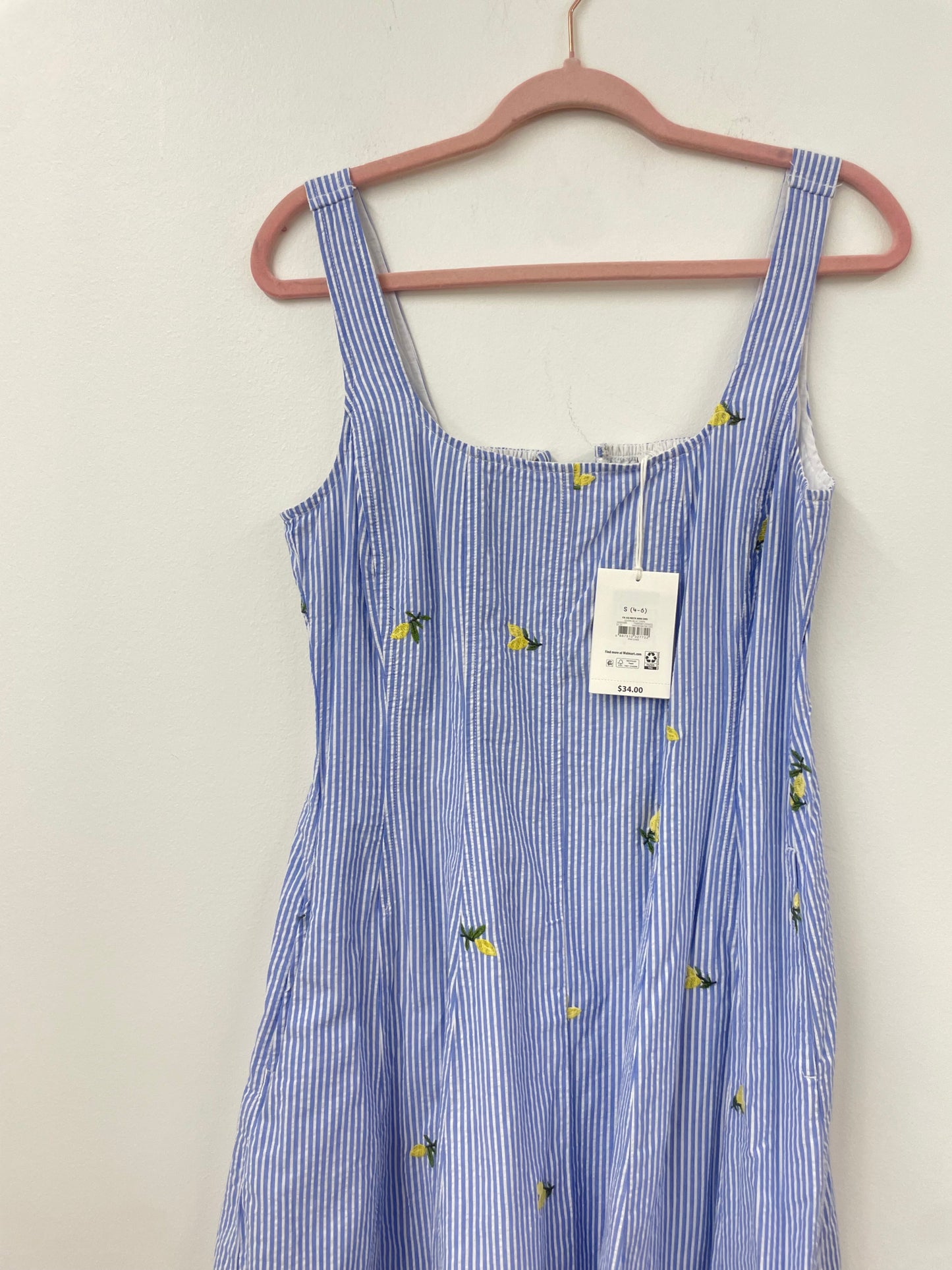 Free Assembly square neck mini dress Size S fits more like a M/ NWT