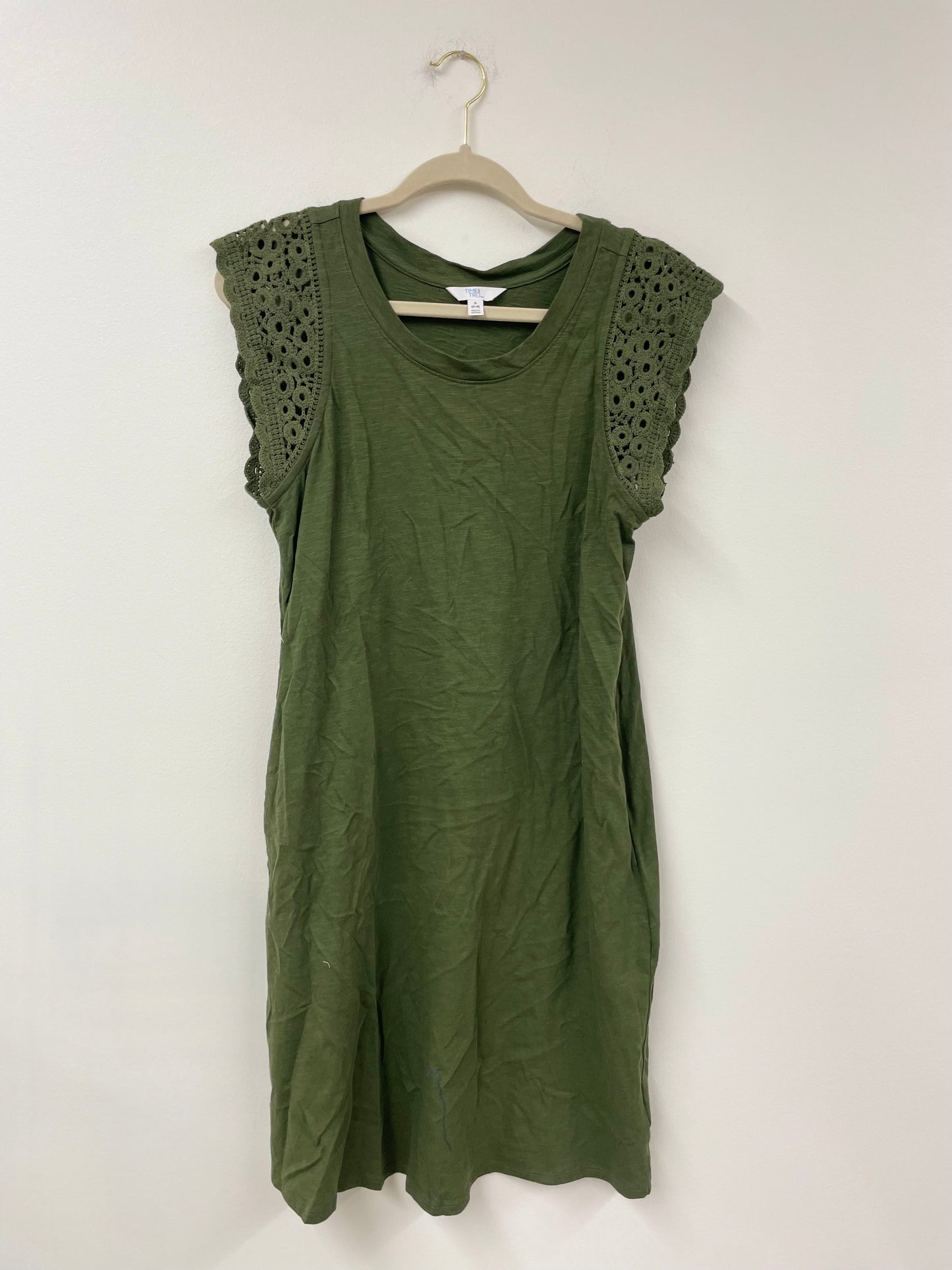 Time and True crochet sleeve detail mini dress Size S/ EUC