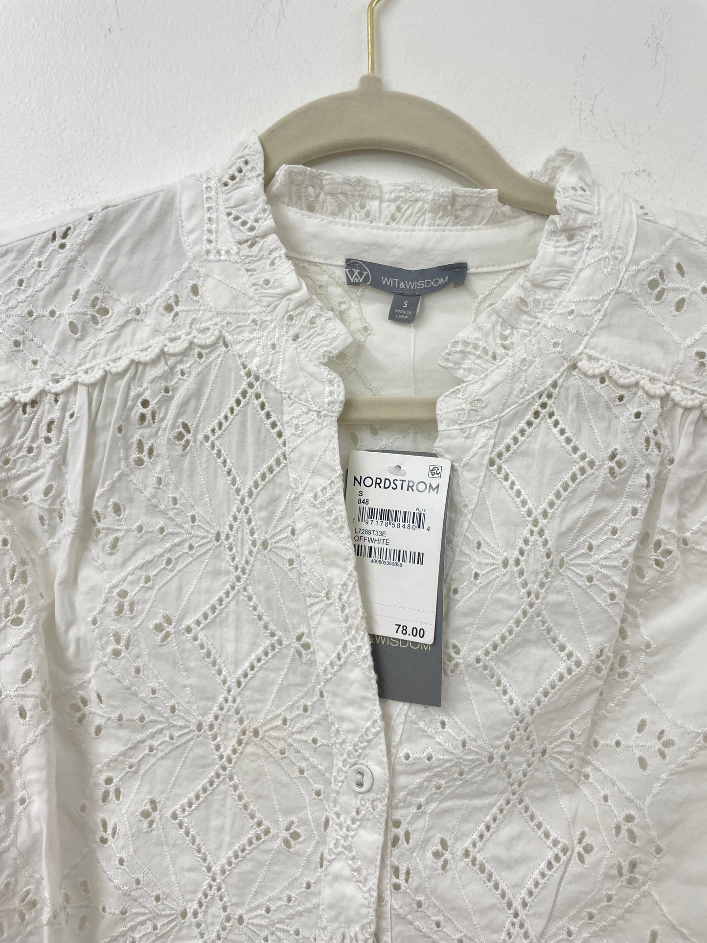 Wit & Wisdom short sleeve blouse Size S /NWT
