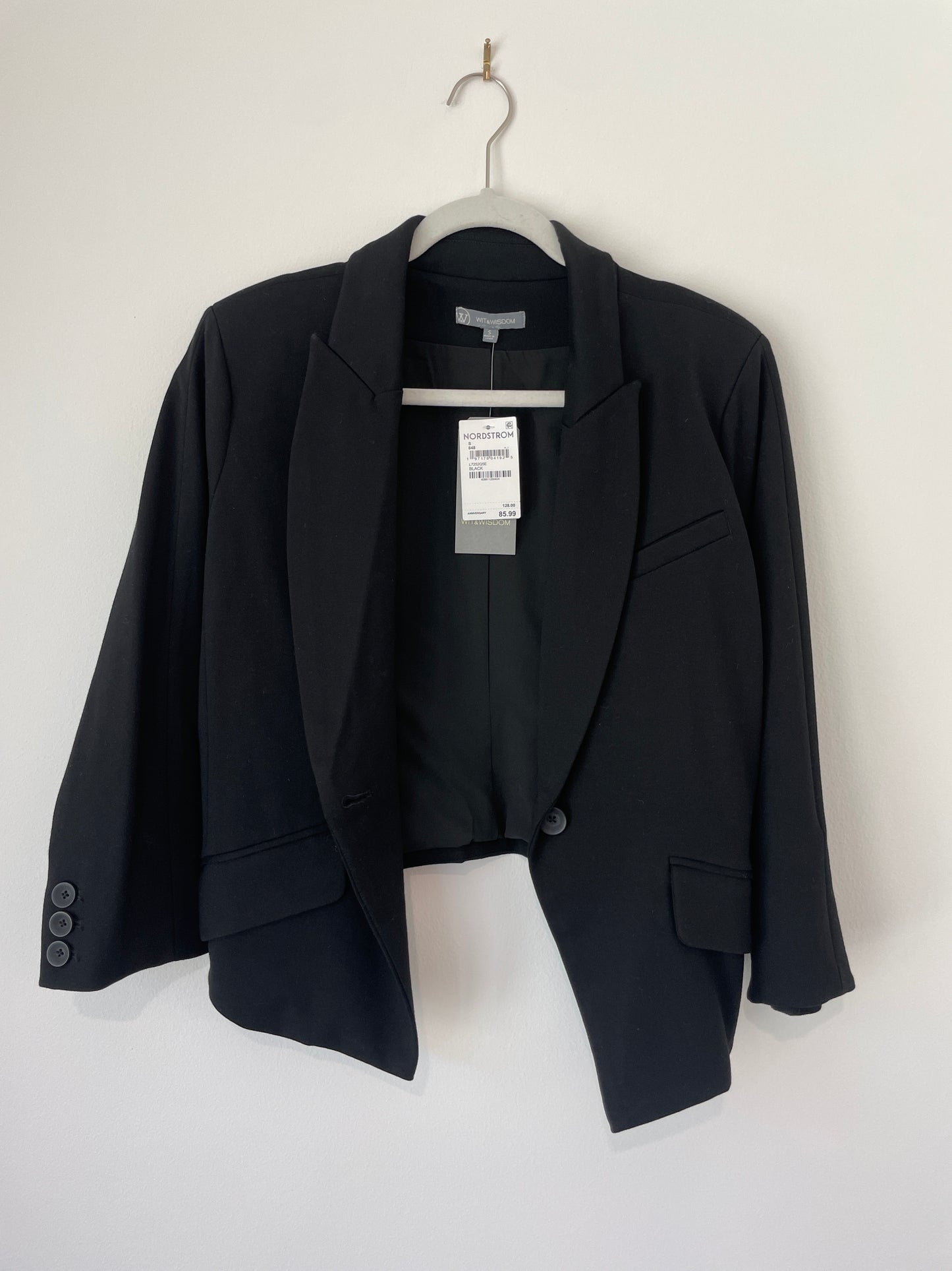 Wit & Wisdom 3/4 sleeve crop blazer Size S / NWT