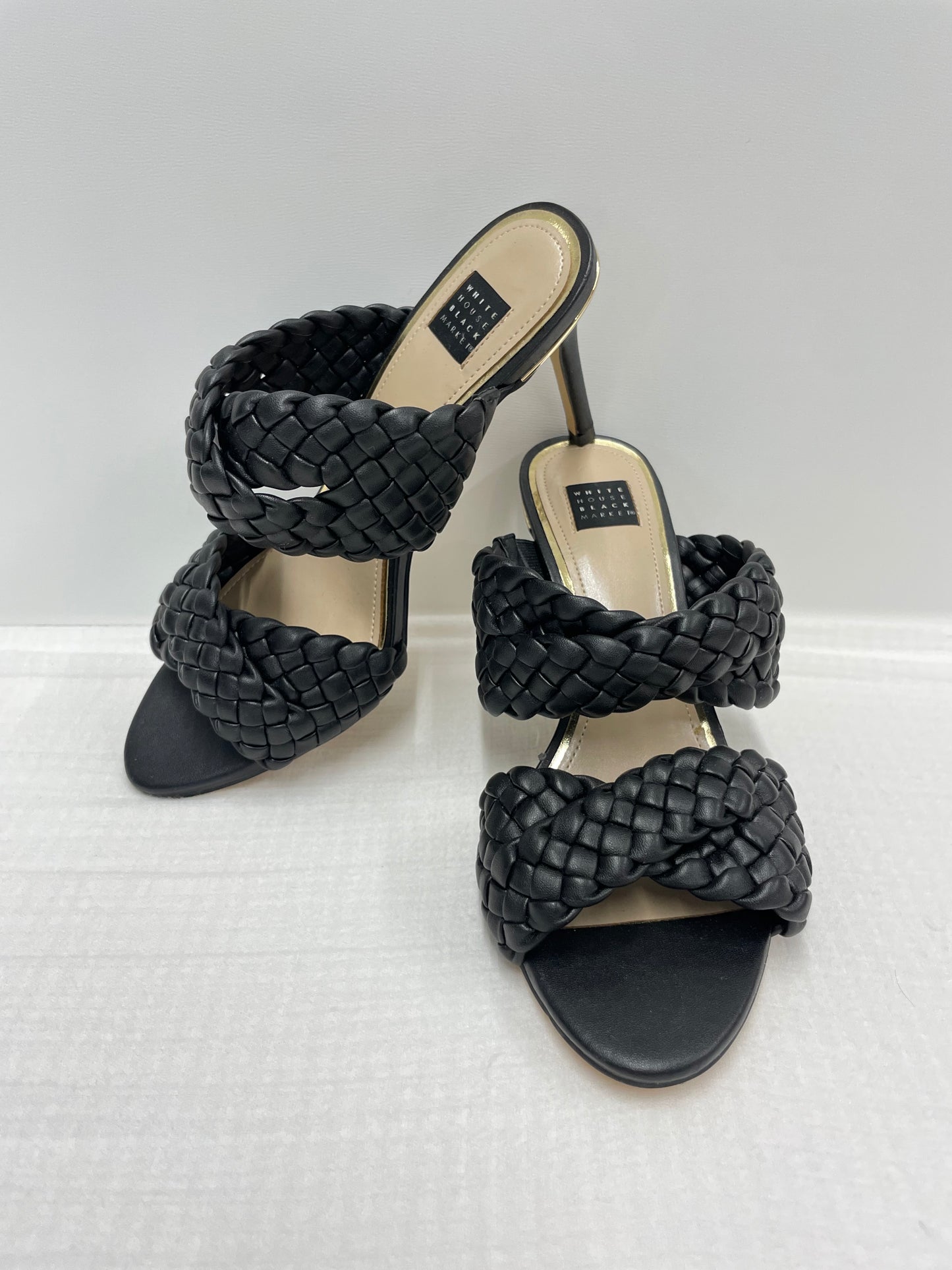 White House Black Market woven mid heel slide sandals Size 8.5 / NWOT