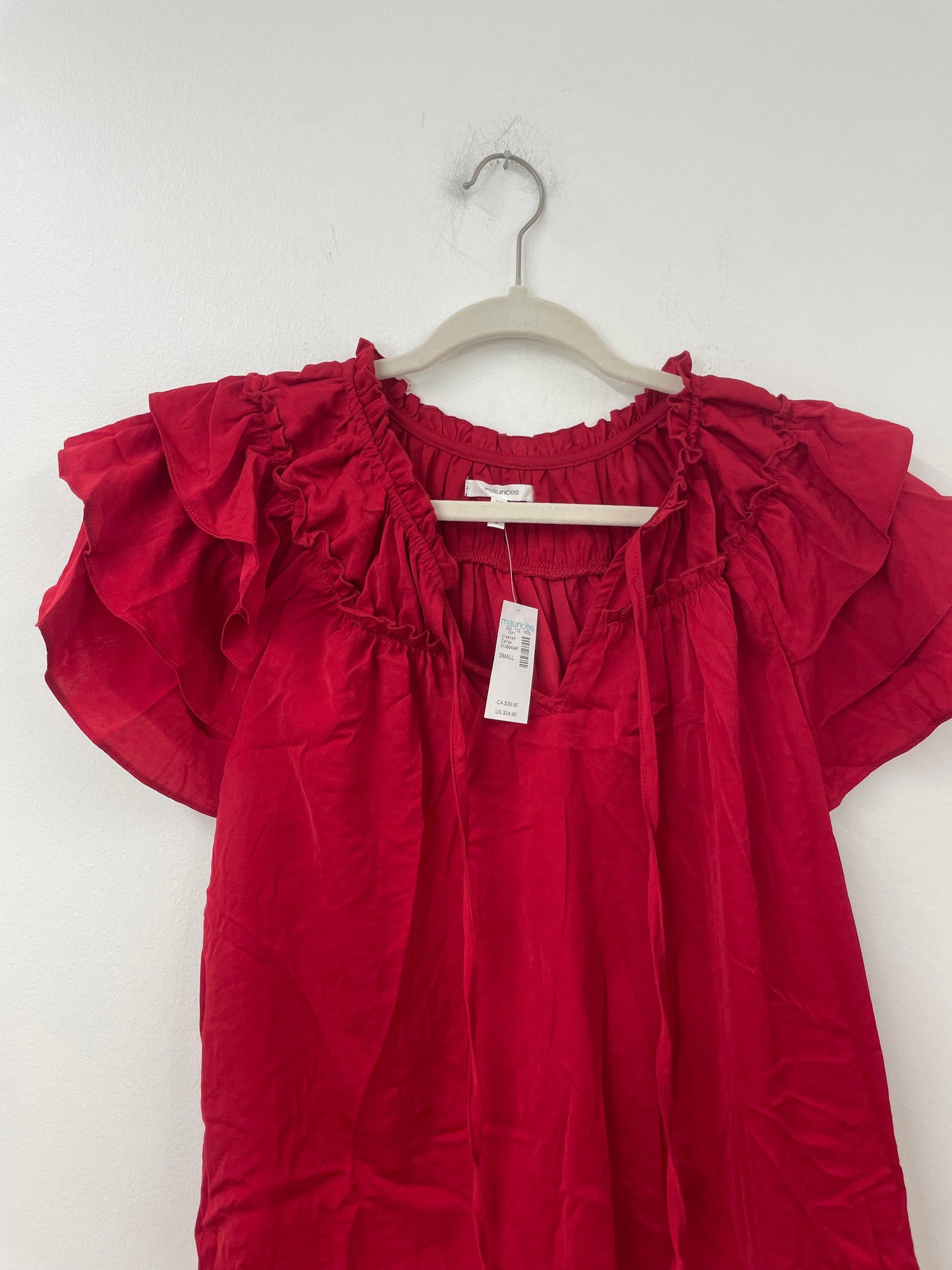 Maurice’s flutter sleeve blouse Size S / NWT