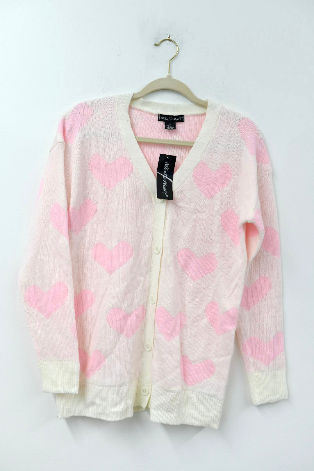 What’s Next? Valentine’s Day sweater cardigan Size S / NWT