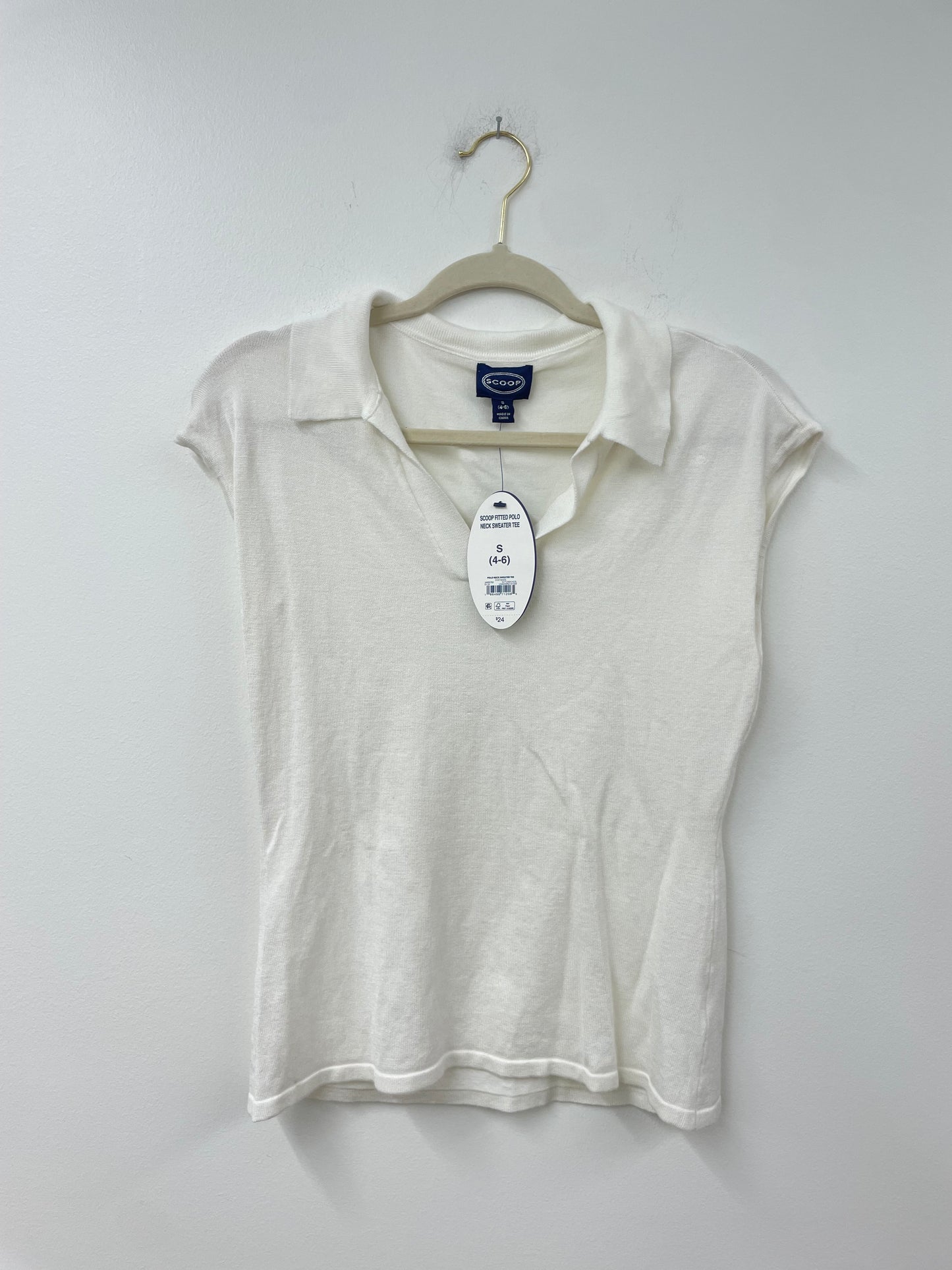 Scoop fitted polo neck sweater Size S /NWT