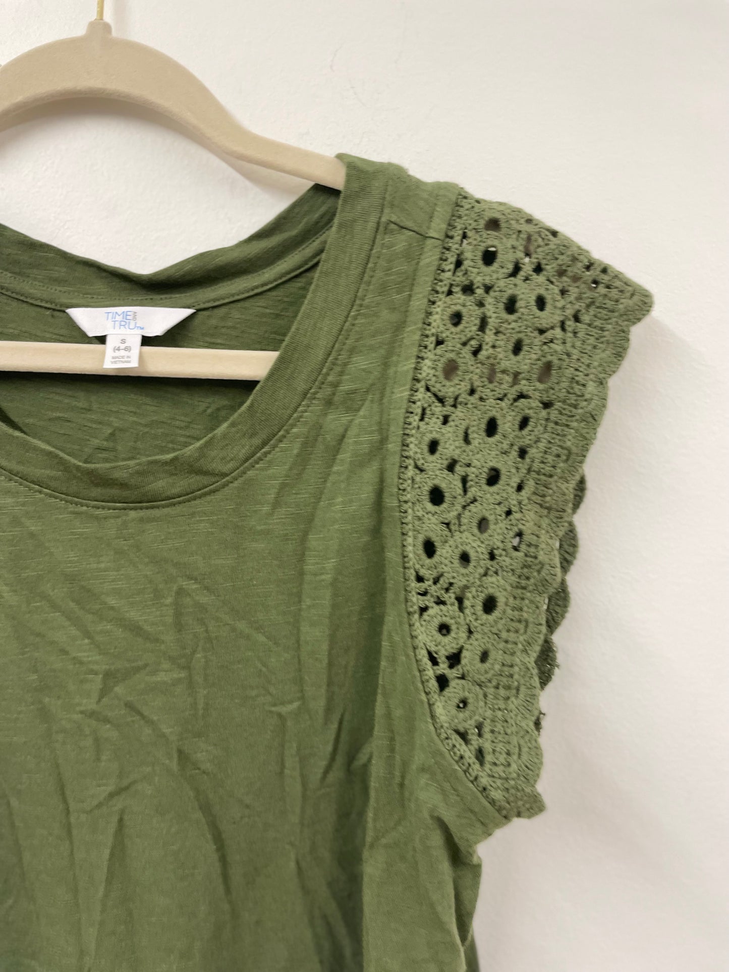 Time and True crochet sleeve detail mini dress Size S/ EUC