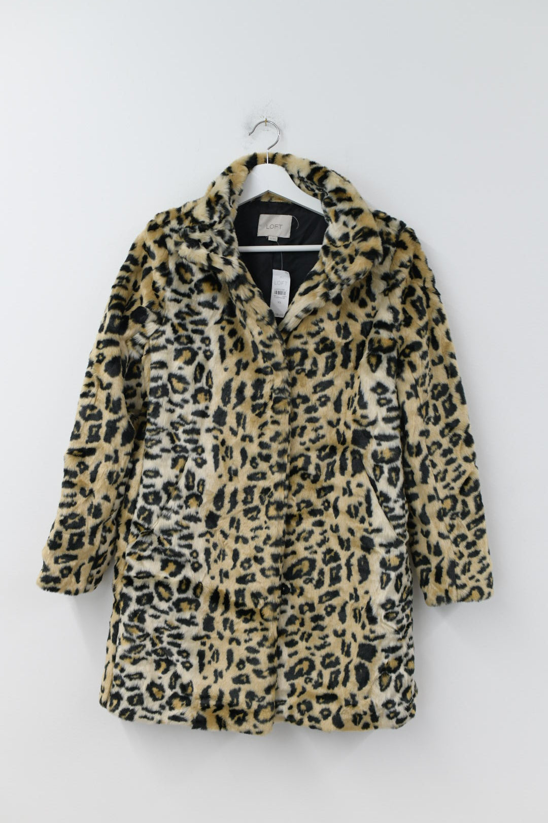 Loft Leopard Print Faux Fur Coat SIZE XS / NWT