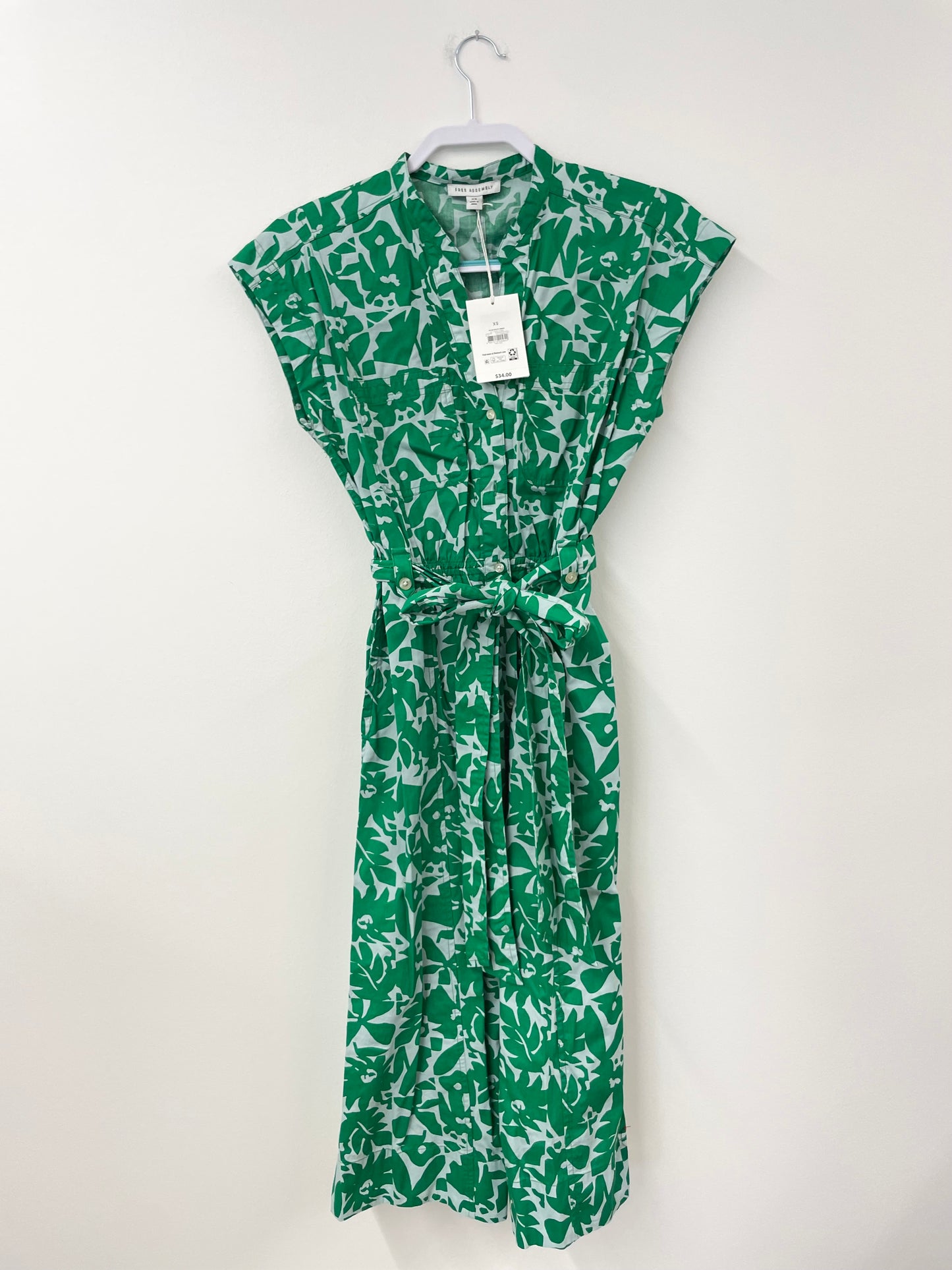 Free Assembly cap sleeve midi dress Size XS /NWT