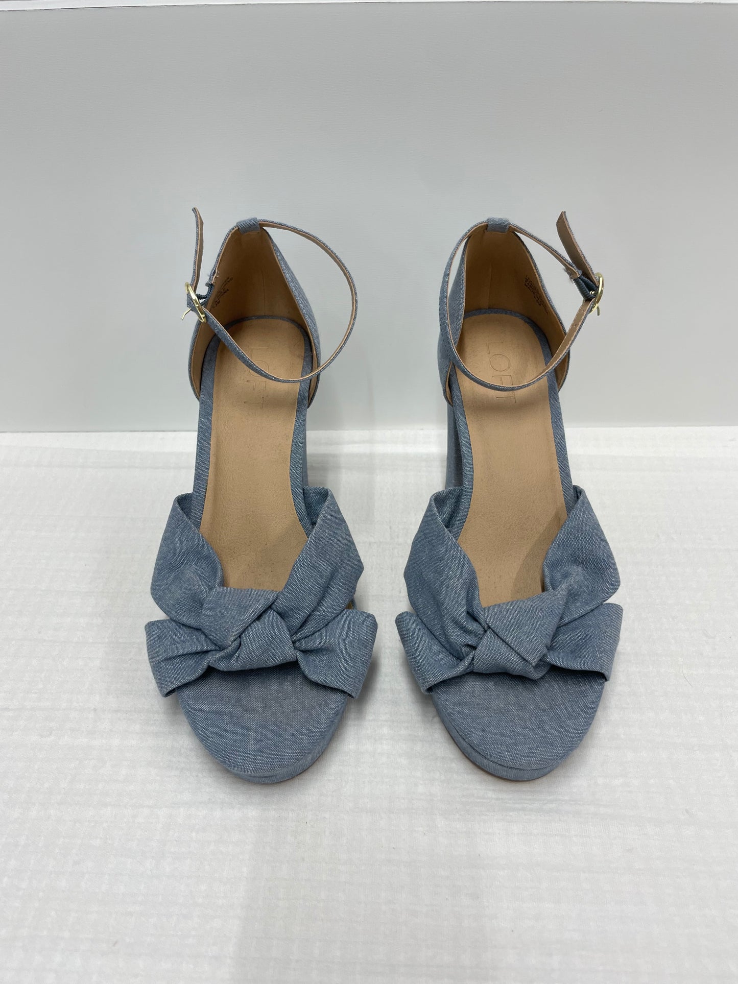 Loft knotted denim platform heels Size 7.5 / NWOT