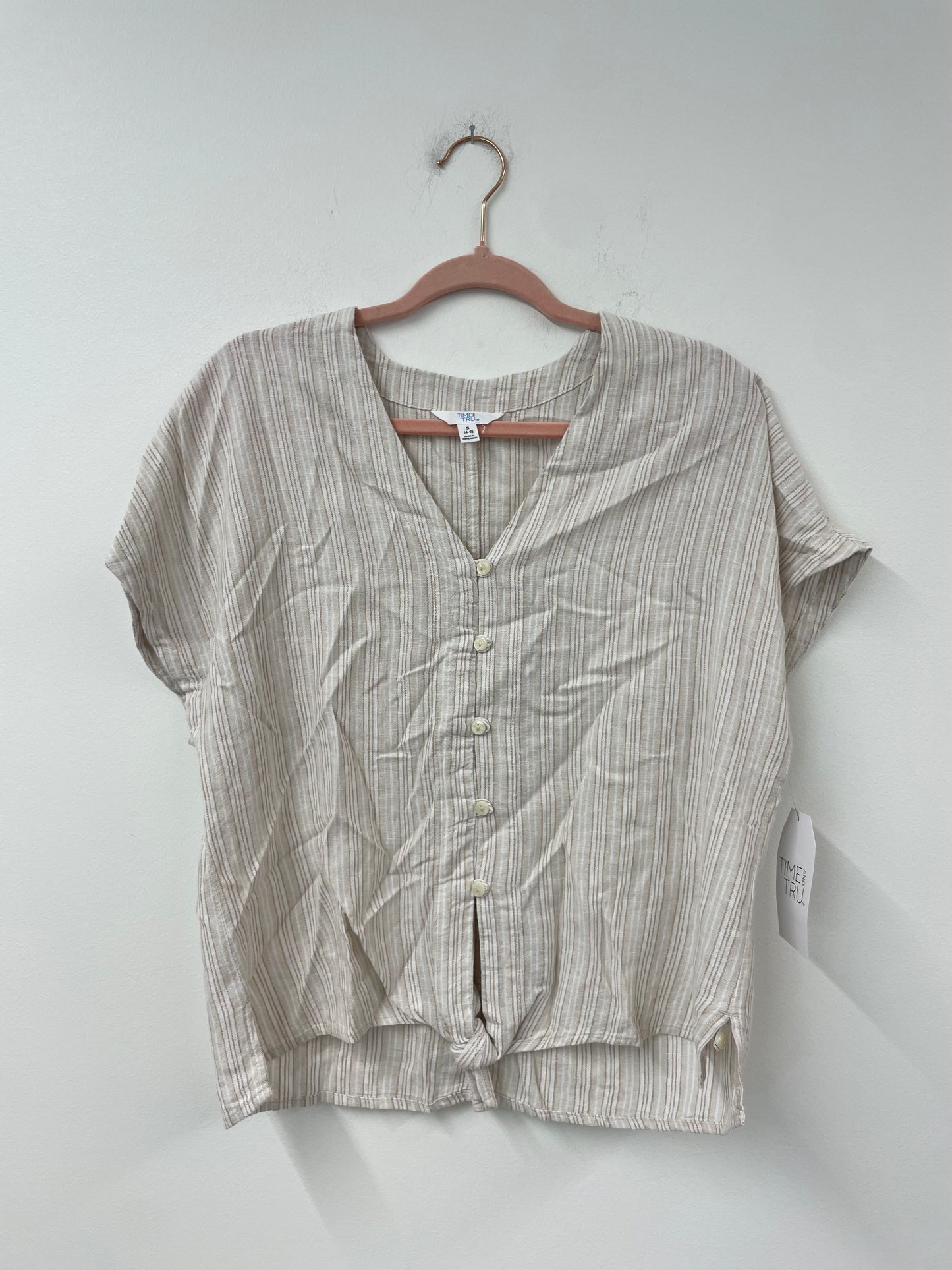 Time and Tru woven tie front top Size S / NWT