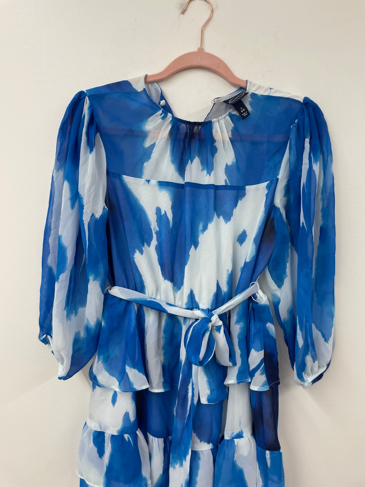 Scoop elbow sleeve tiered mini dress Size S /EUC