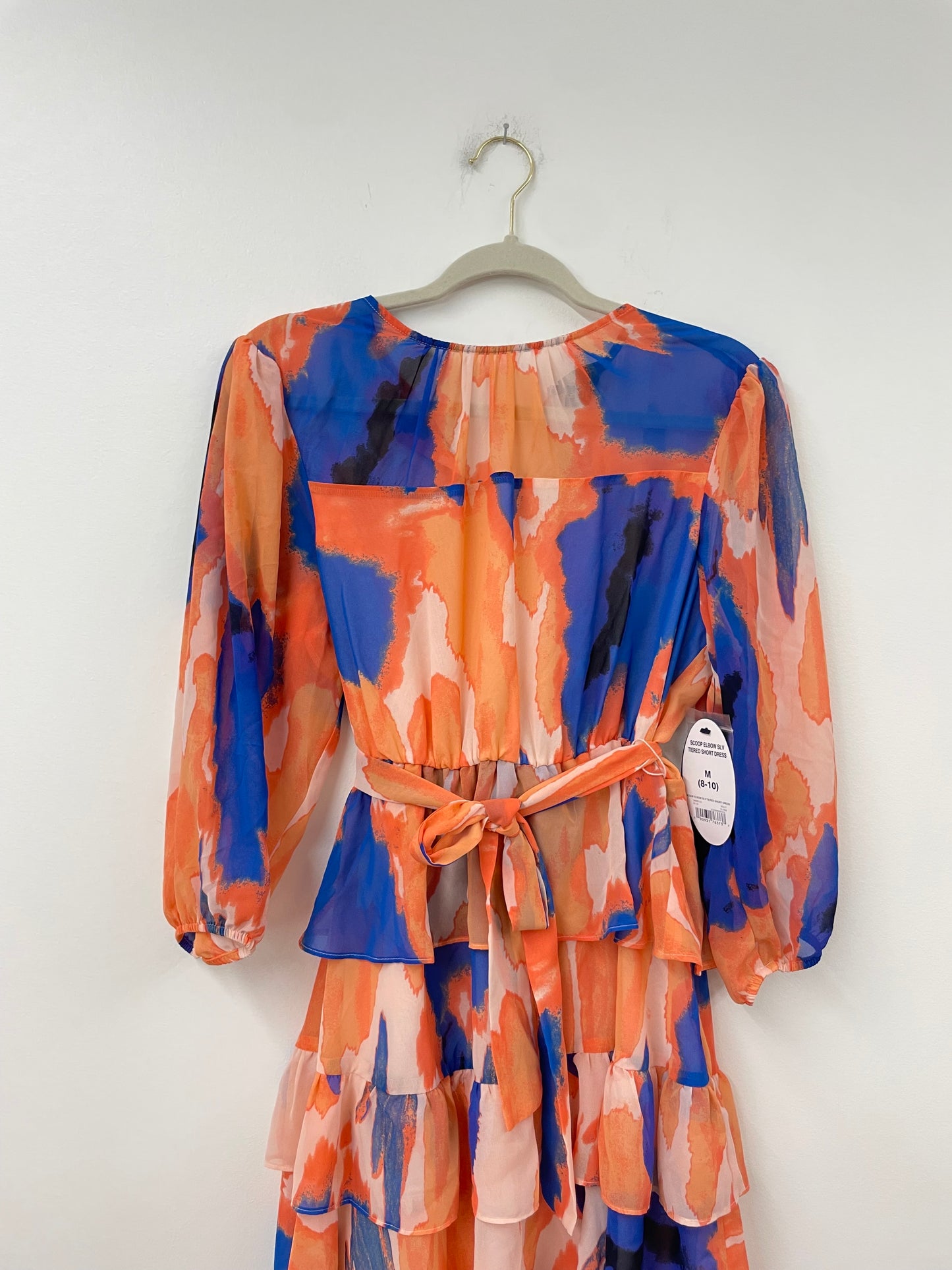 Scoop elbow sleeve tiered mini dress Size M /NWT - also fit a S