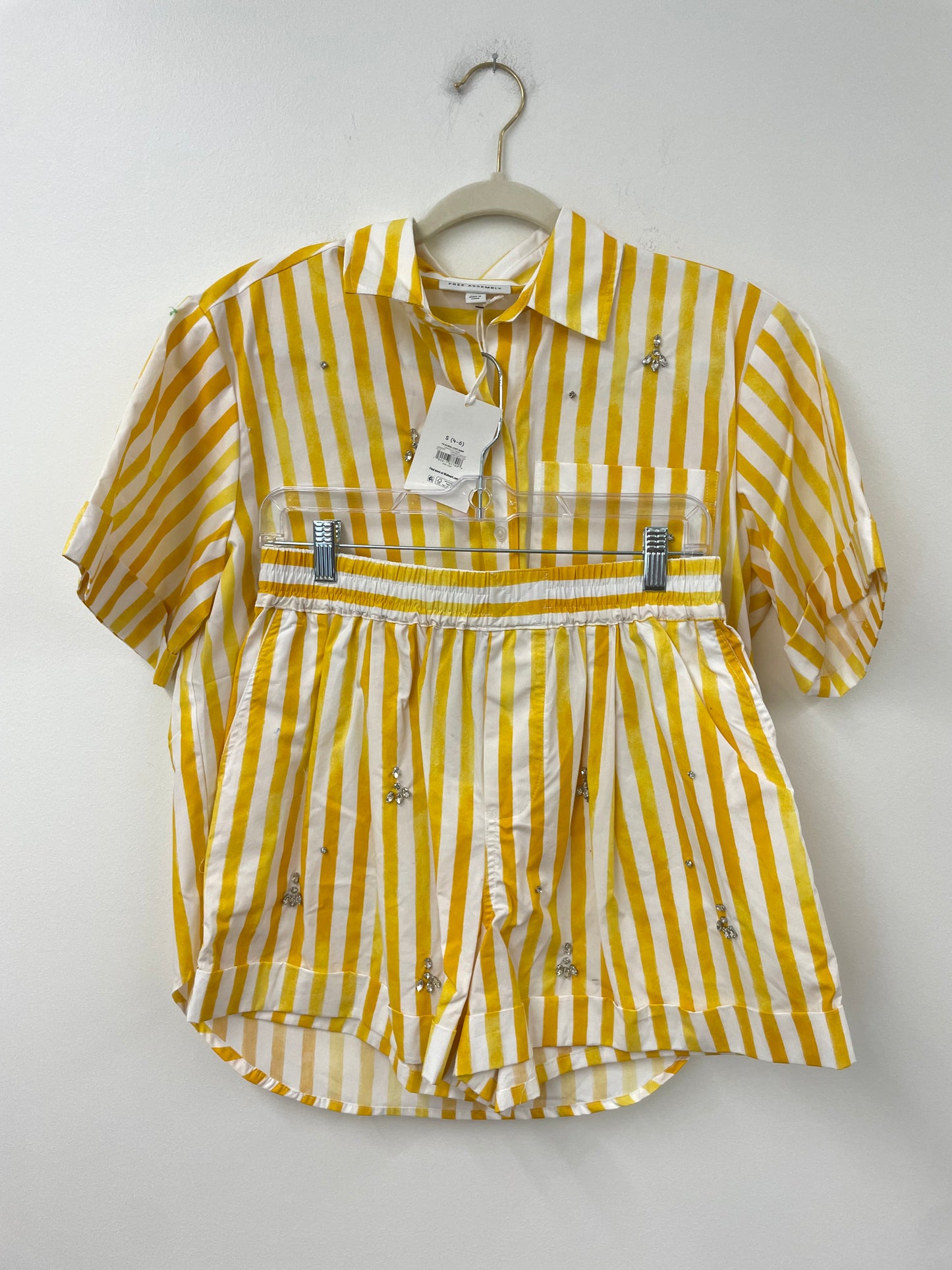 Free Assembly roll cuff shirt set Size S / NWT