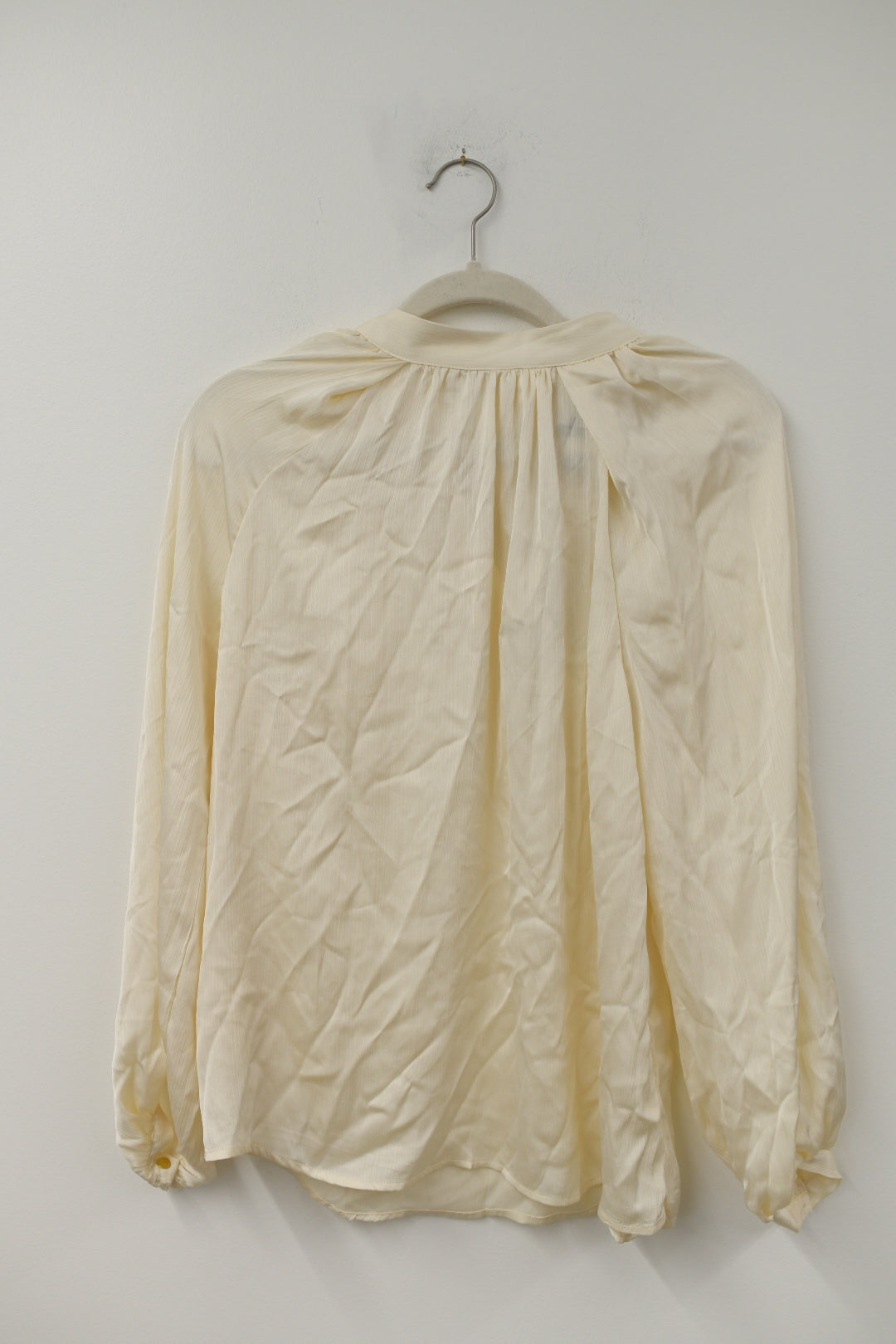 Scoop tie back satin blouse Size S /NWT