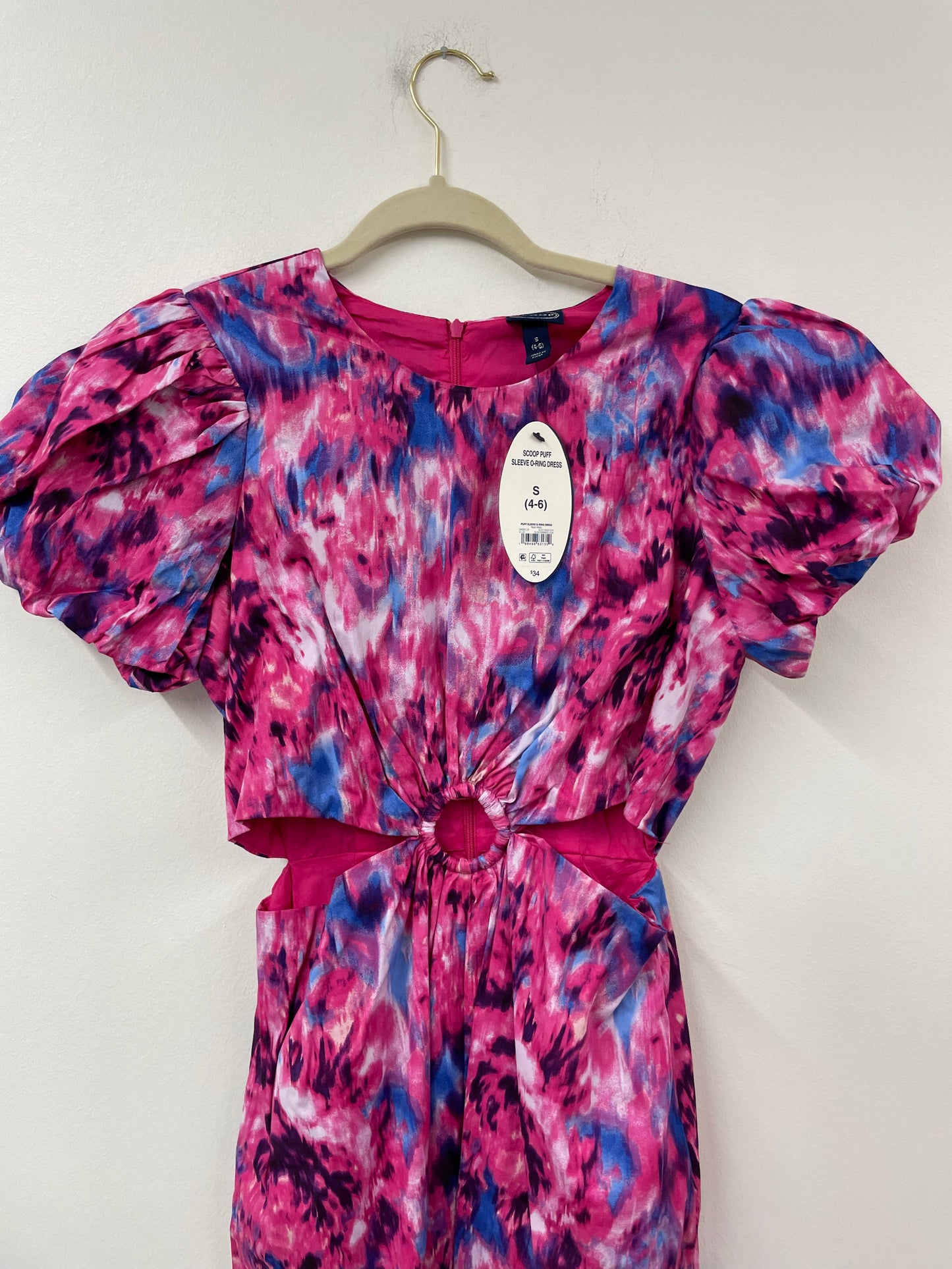 Scoop puffed sleeve o-ring midi dress Size S / NWT