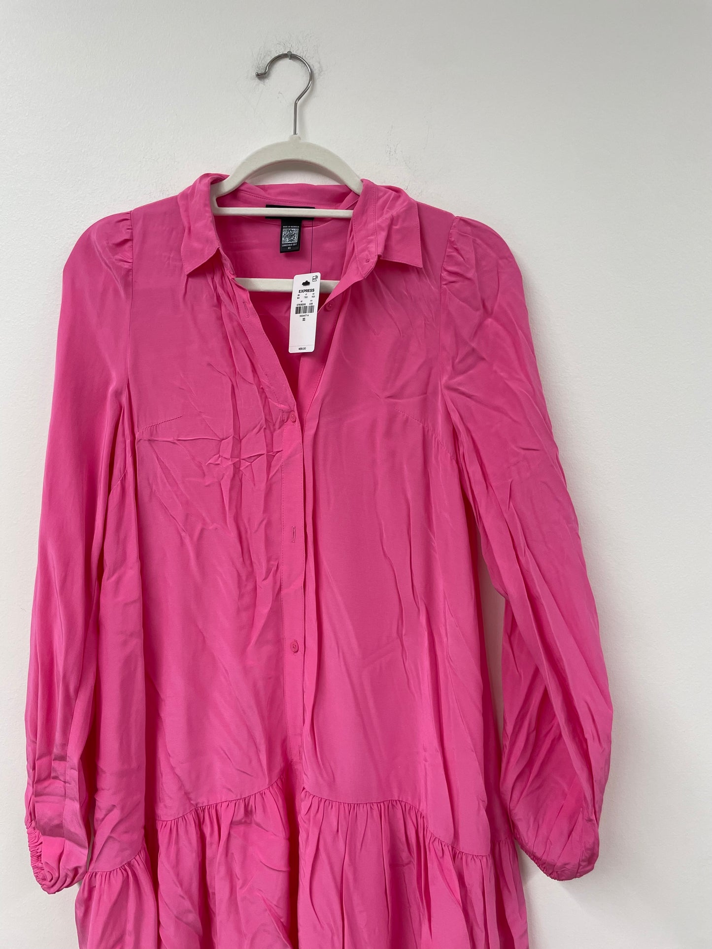 Express long sleeve tiered mini dress Size XS/ NWT