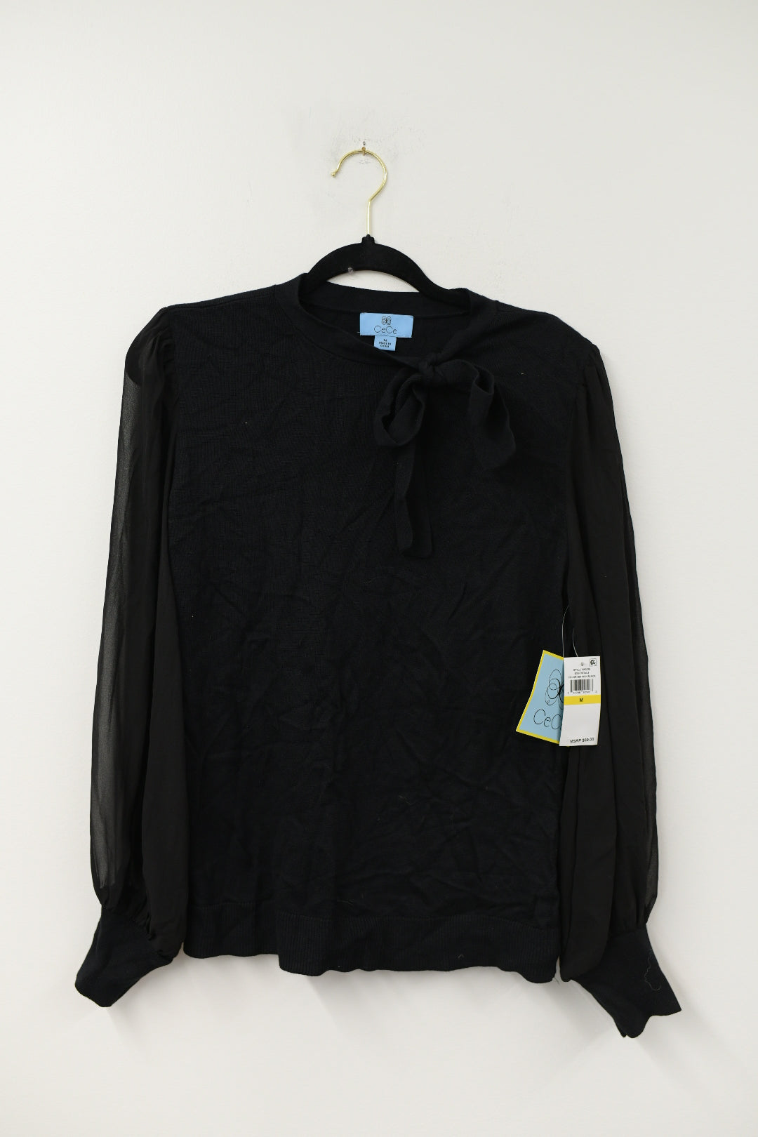 Cece tie neck sweater Size M/ NWT