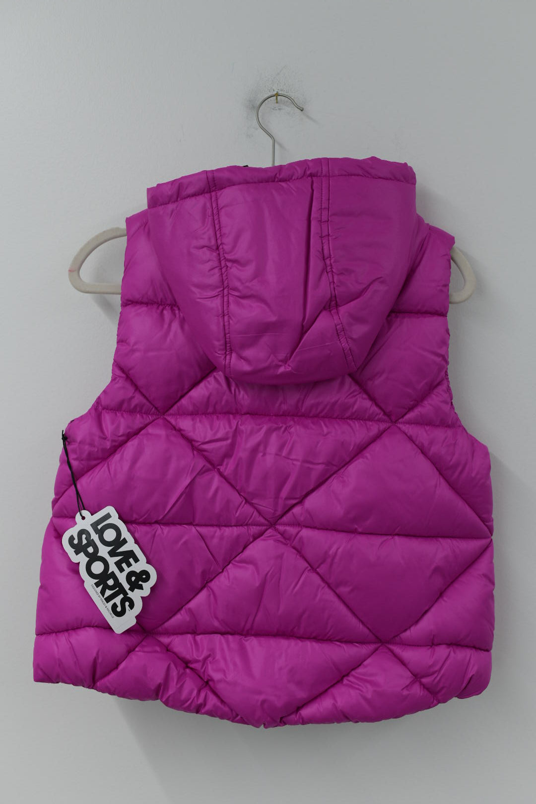 Love and Sports puffer hooded vest Size XS /NWT