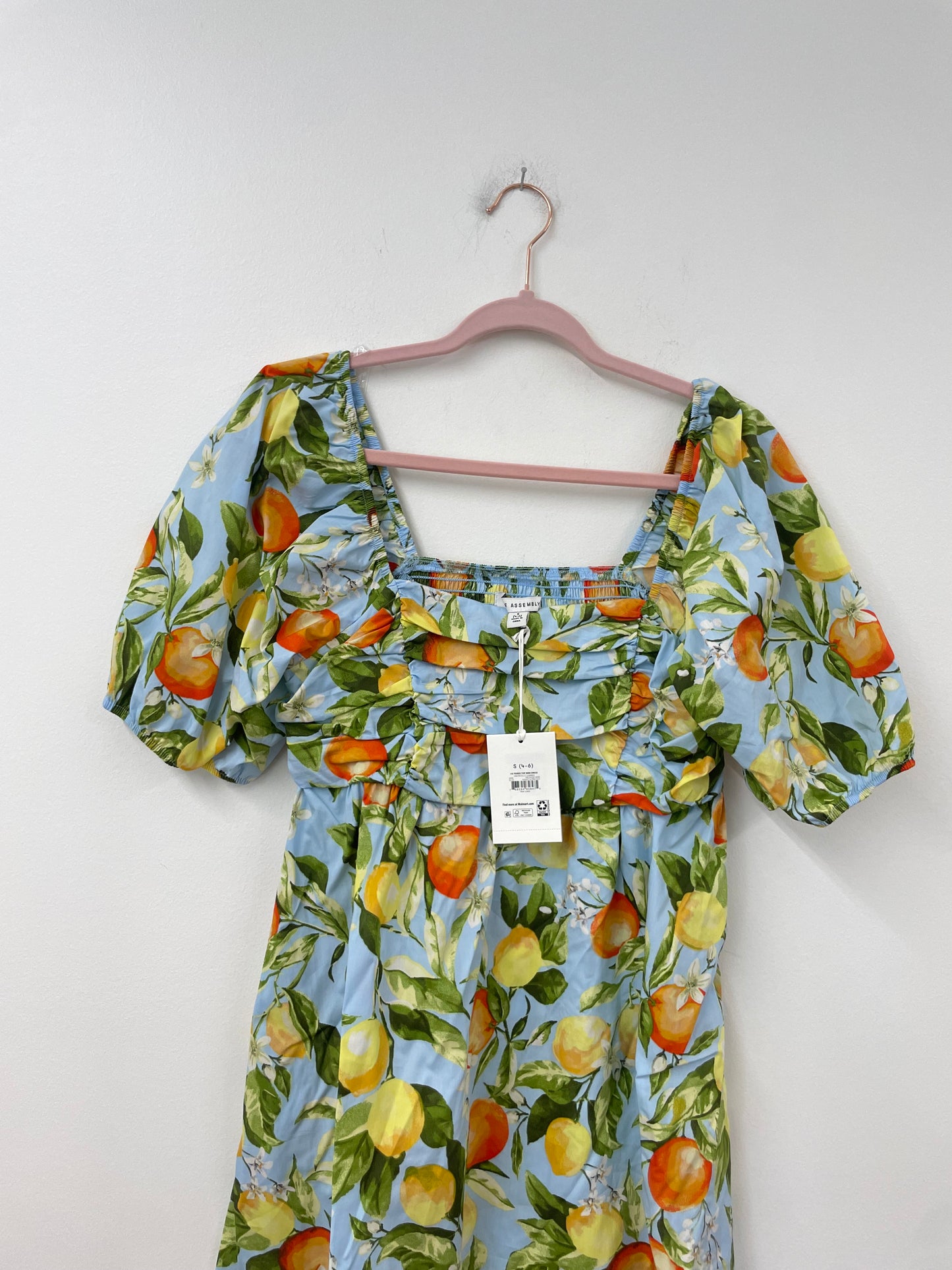 Free Assembly puffed sleeve tiered to mini dress Size S / NWT