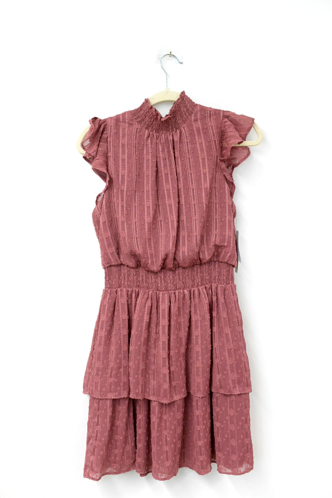 BCX Dress juniors smocked waist Swiss for dress Size L / NWT