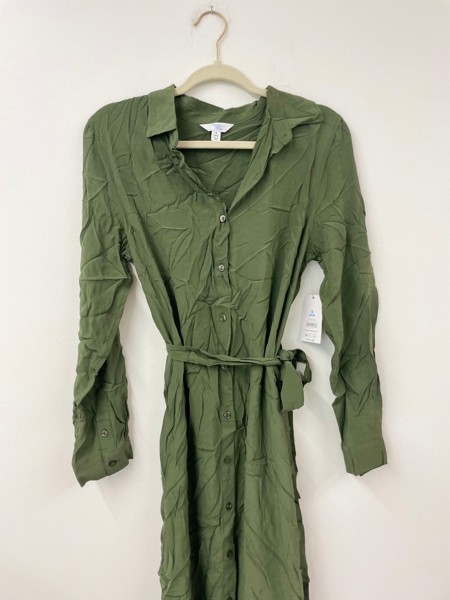 Time and Tru long sleeve midi shirt dress Size S / NWT