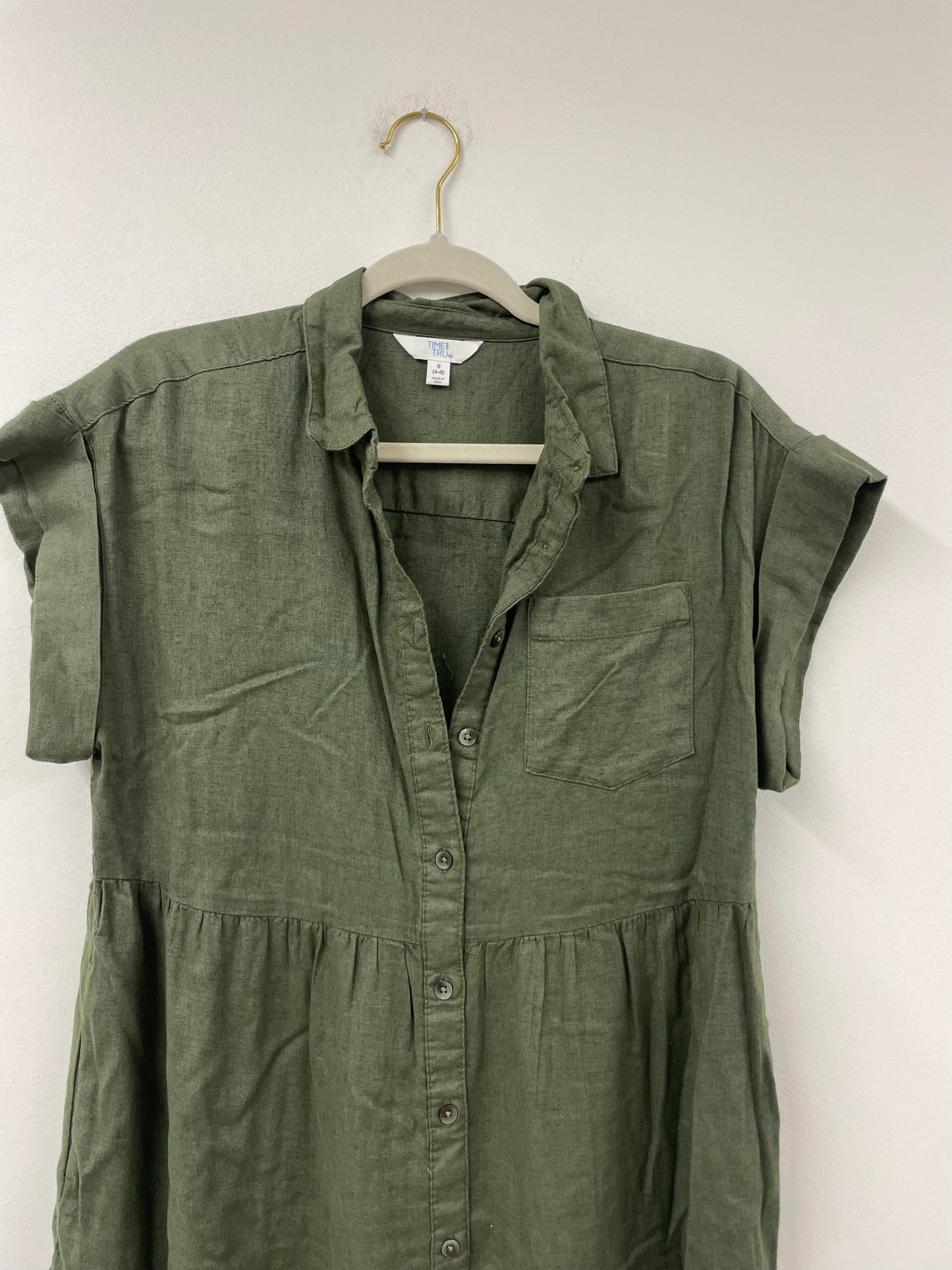 Time and Tru button up tiered mini dress Size S / EUC