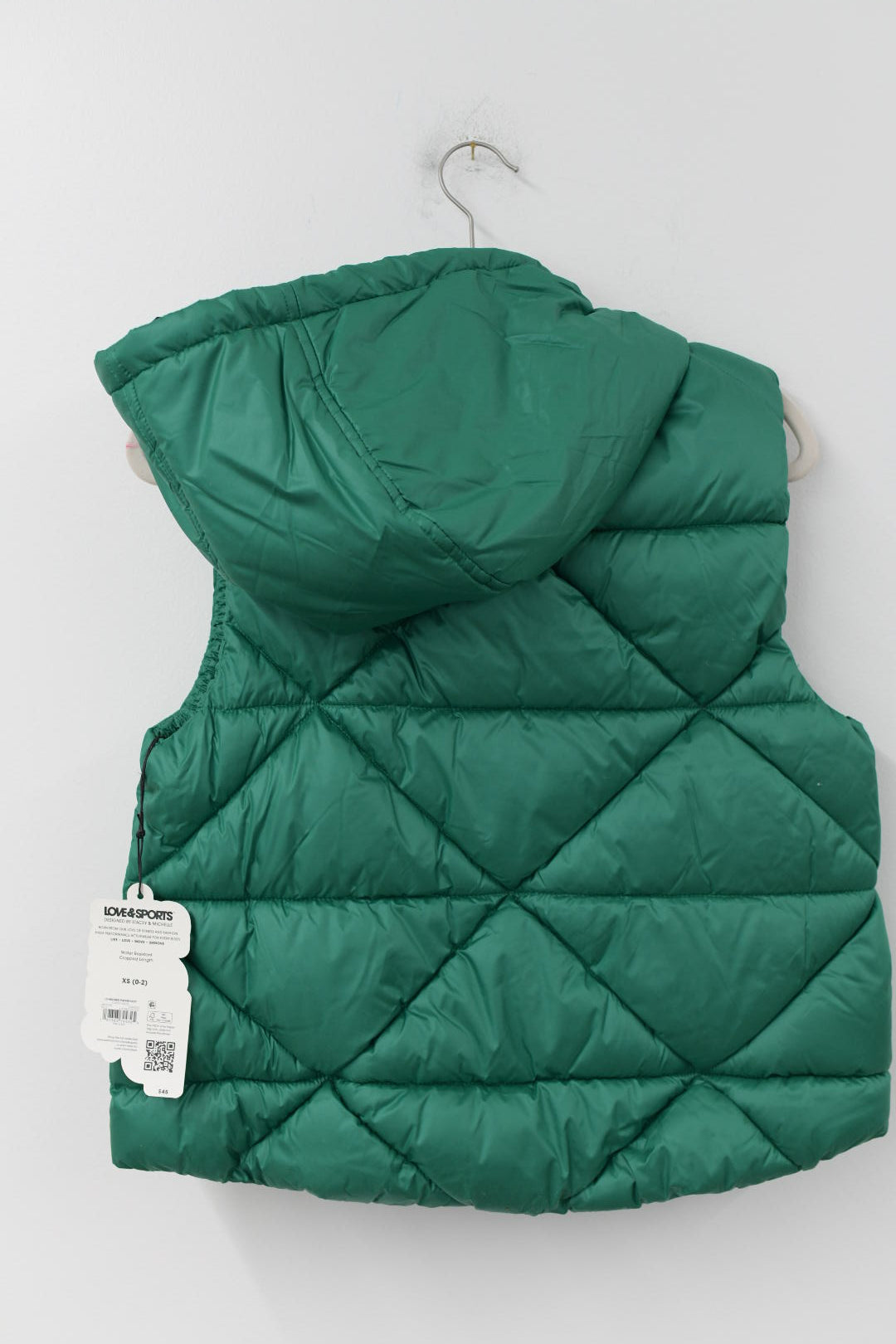 Love and Sports puffer hooded vest Size XS /NWT