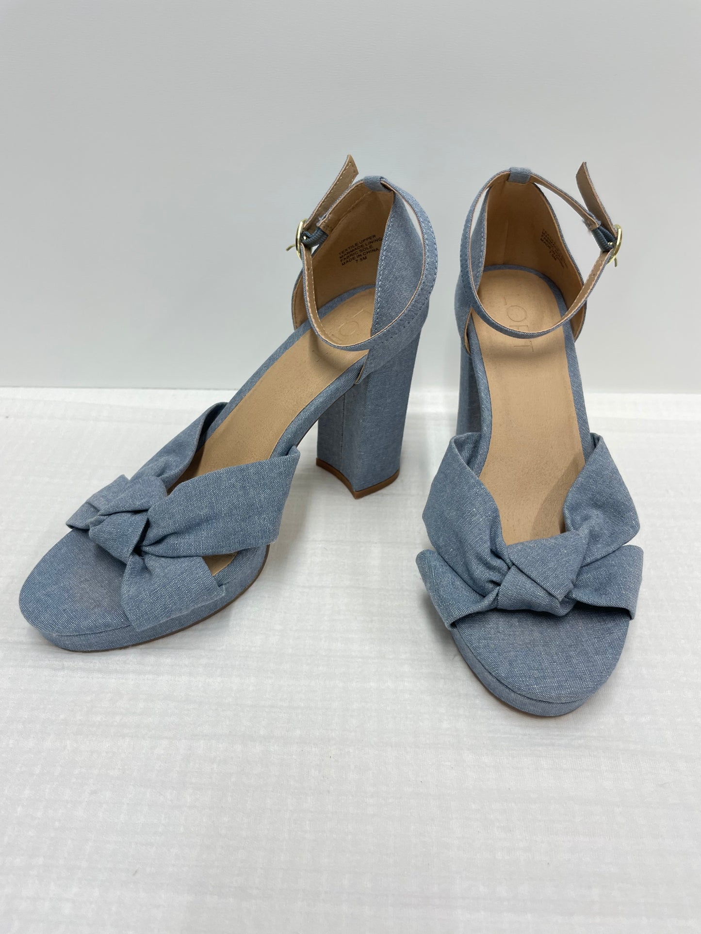 Loft knotted denim platform heels Size 7.5 / NWOT
