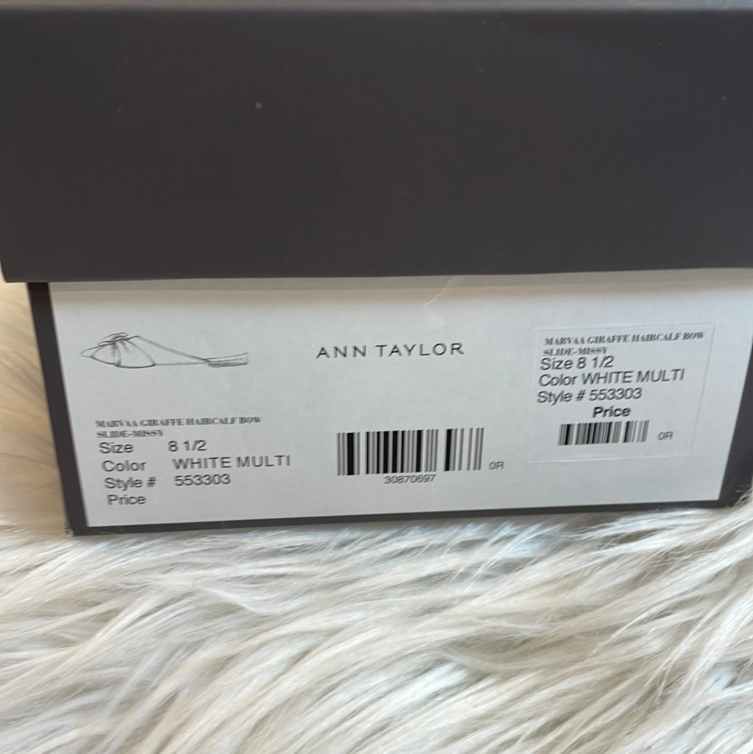 Ann Taylor Marvaa Giraffe Haircalf Bow Slide Missy shoes Size 8.5
