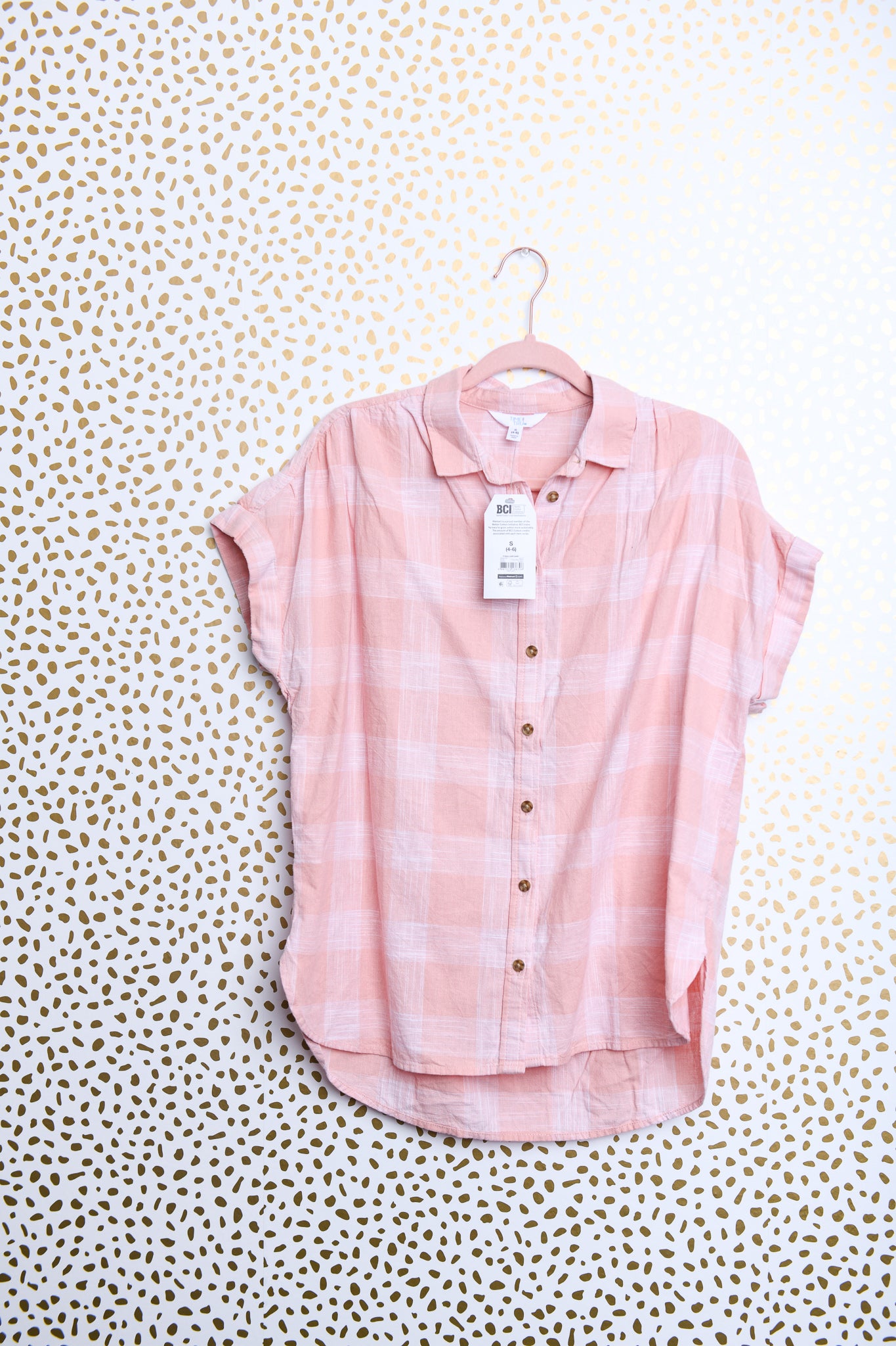 Time and Tru plaid button up blouse Size \ NWT