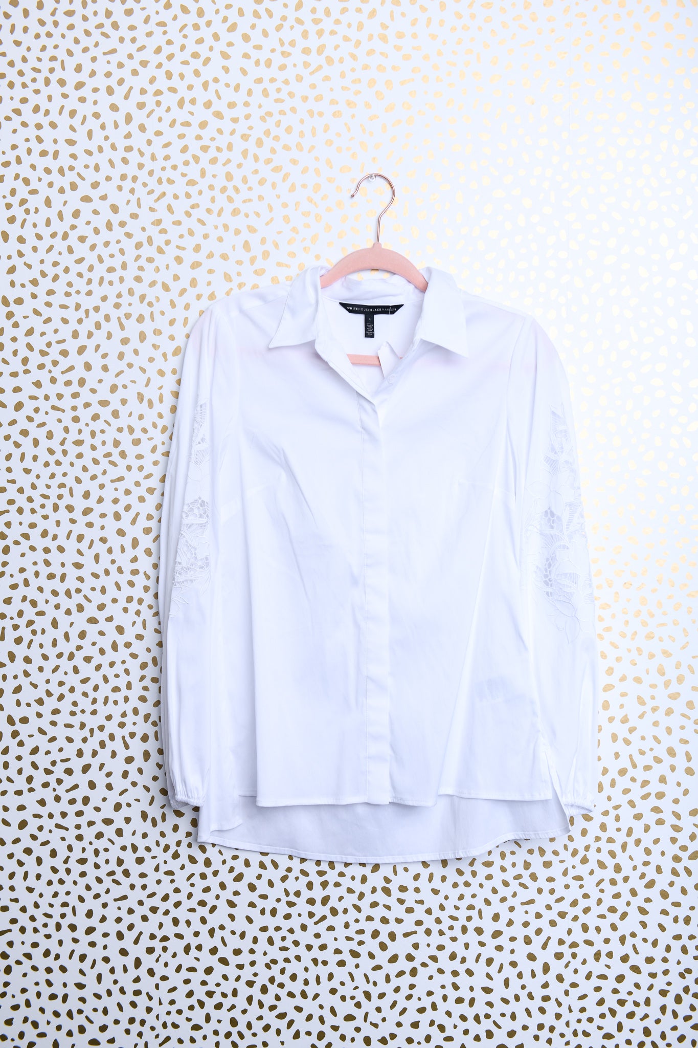 Black House White Market long sleeve button down blouse with detailed sleeved Size4 \ EUC