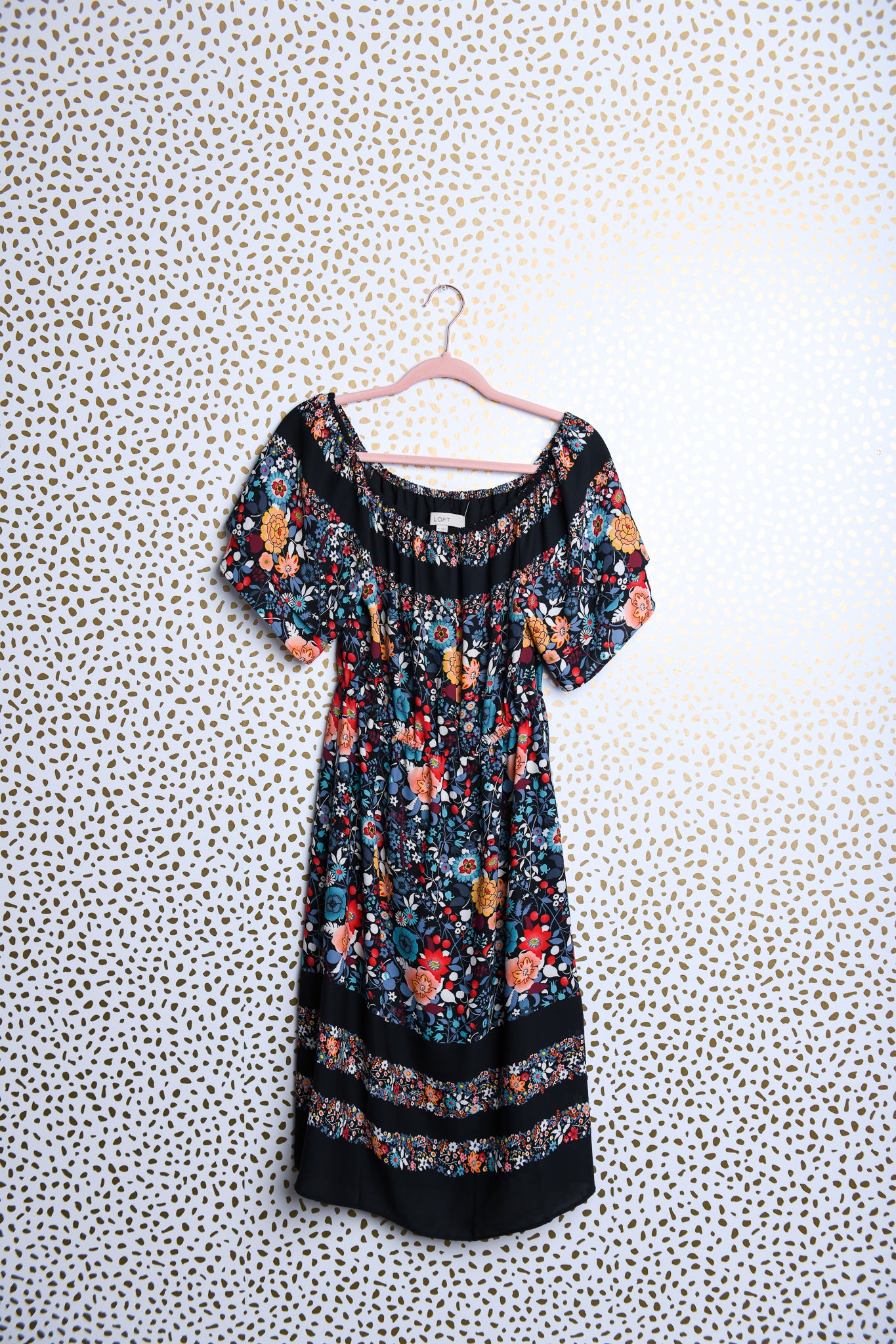 Loft off the shoulder midi dress \XS\EUC