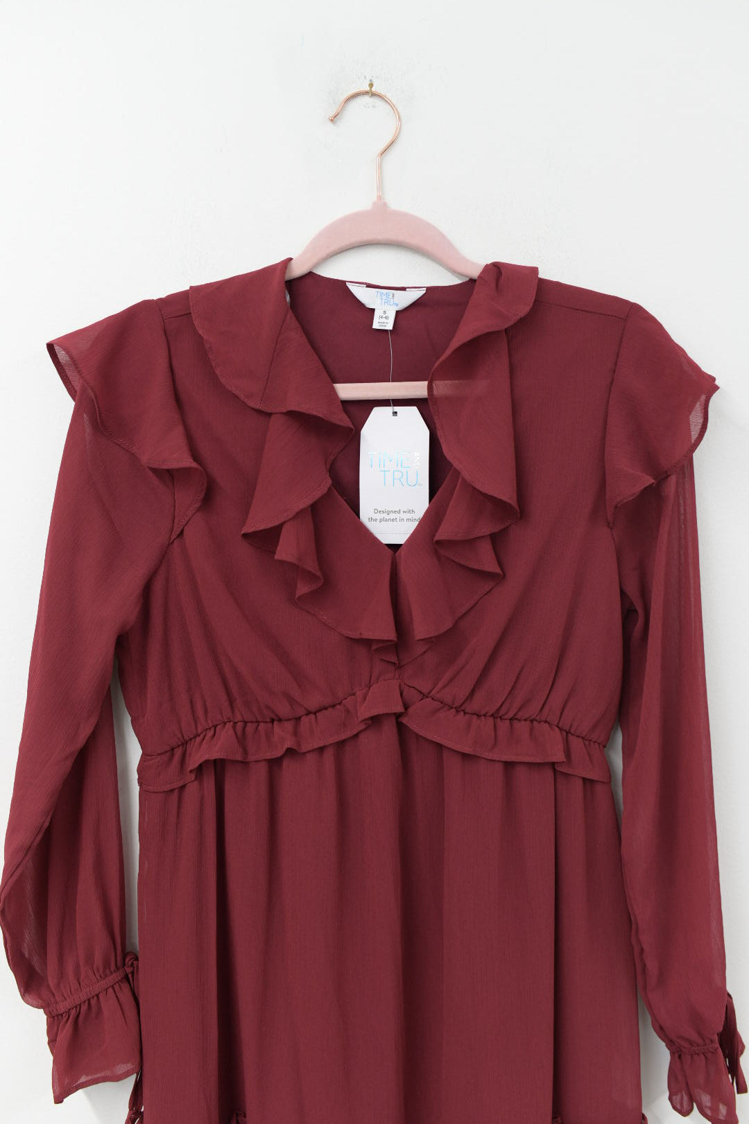 Time and Tru ruffle midi dress Size S /NWT