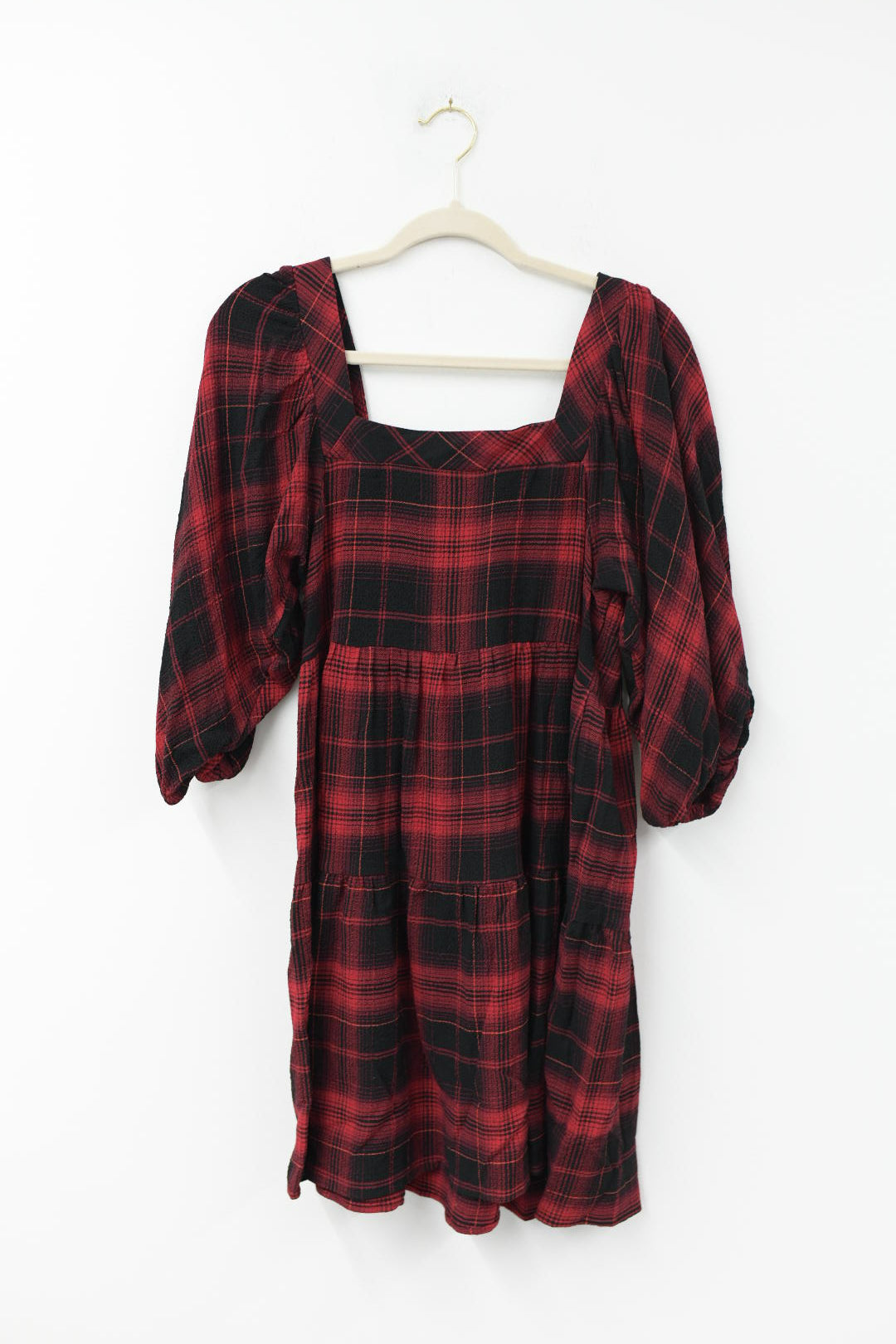 Maurices tiered flannel mini dress Size S/NWT