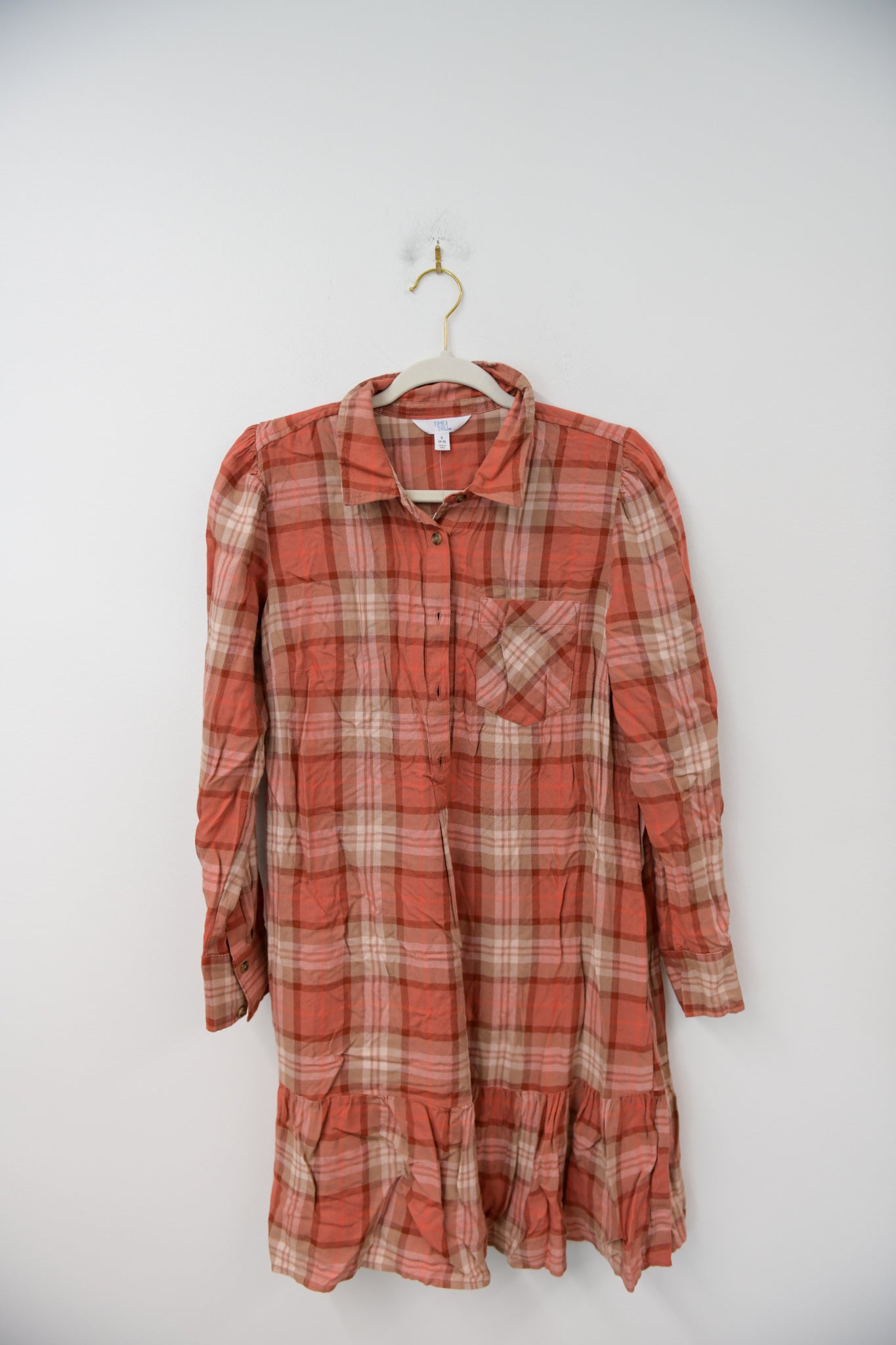 Time and Tru mini plaid shirt dress Size S / NWT