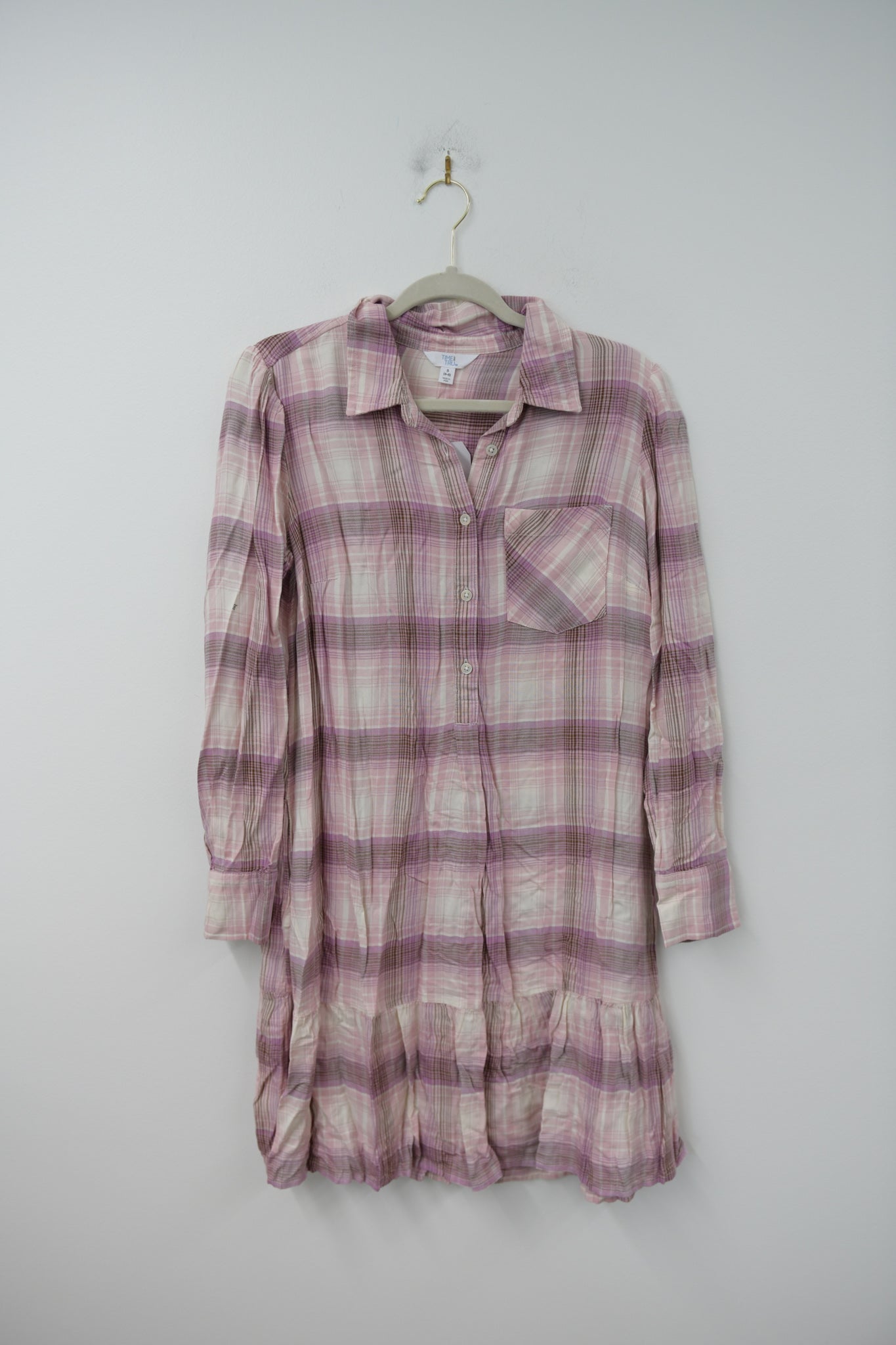 Time and Tru plaid mini shirt dress Size S / NWT