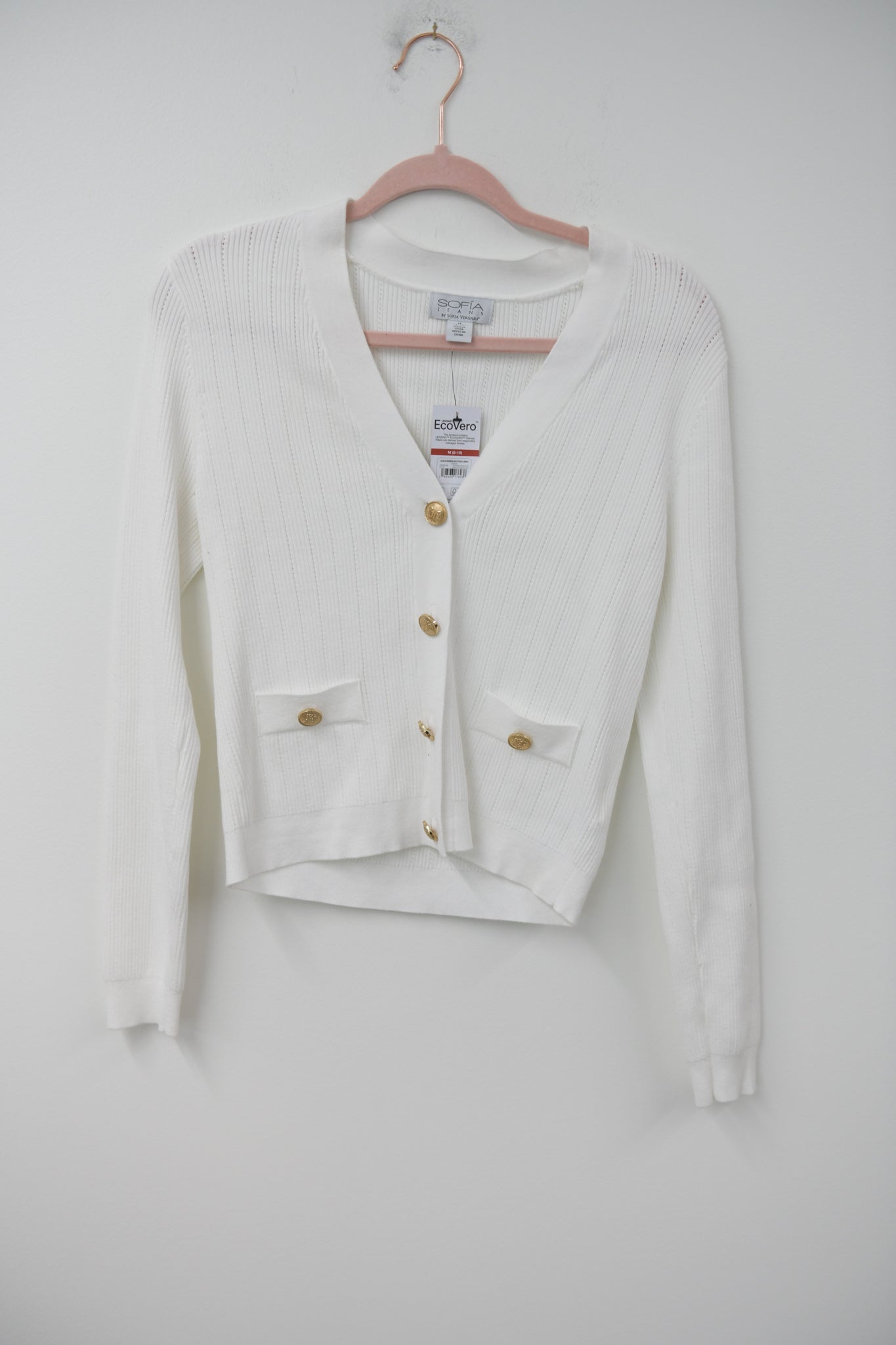 Sofia ribbed button cardigan Size M / NWT