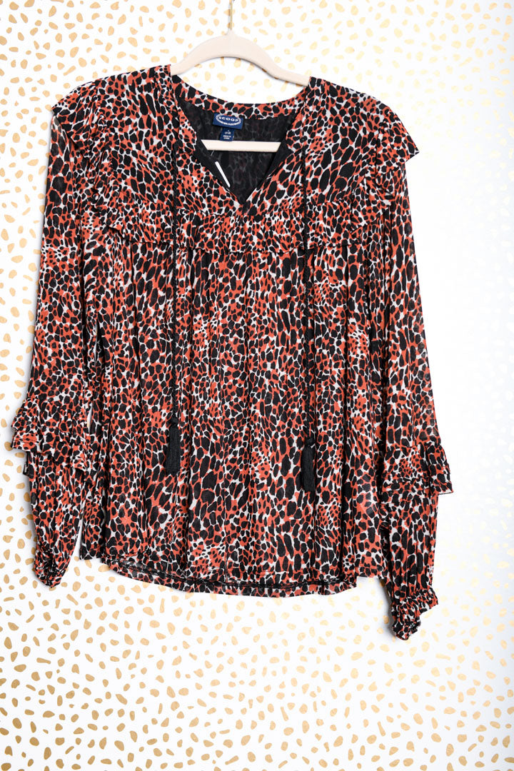 Scoop long sleeve blouse Size S /EUC