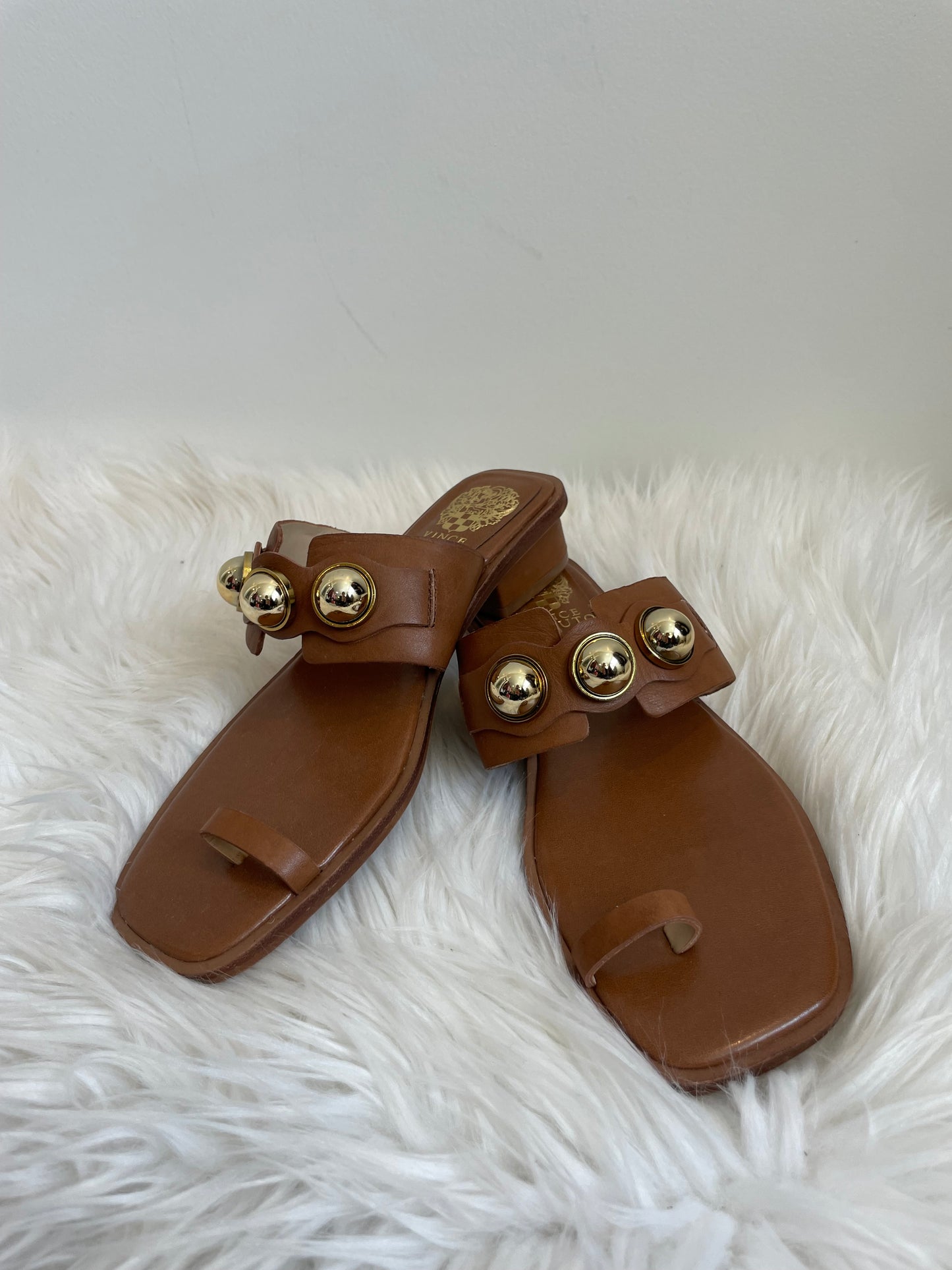 Vince Camuto Leather Heeled Sandals - Yevinny Size 7.5