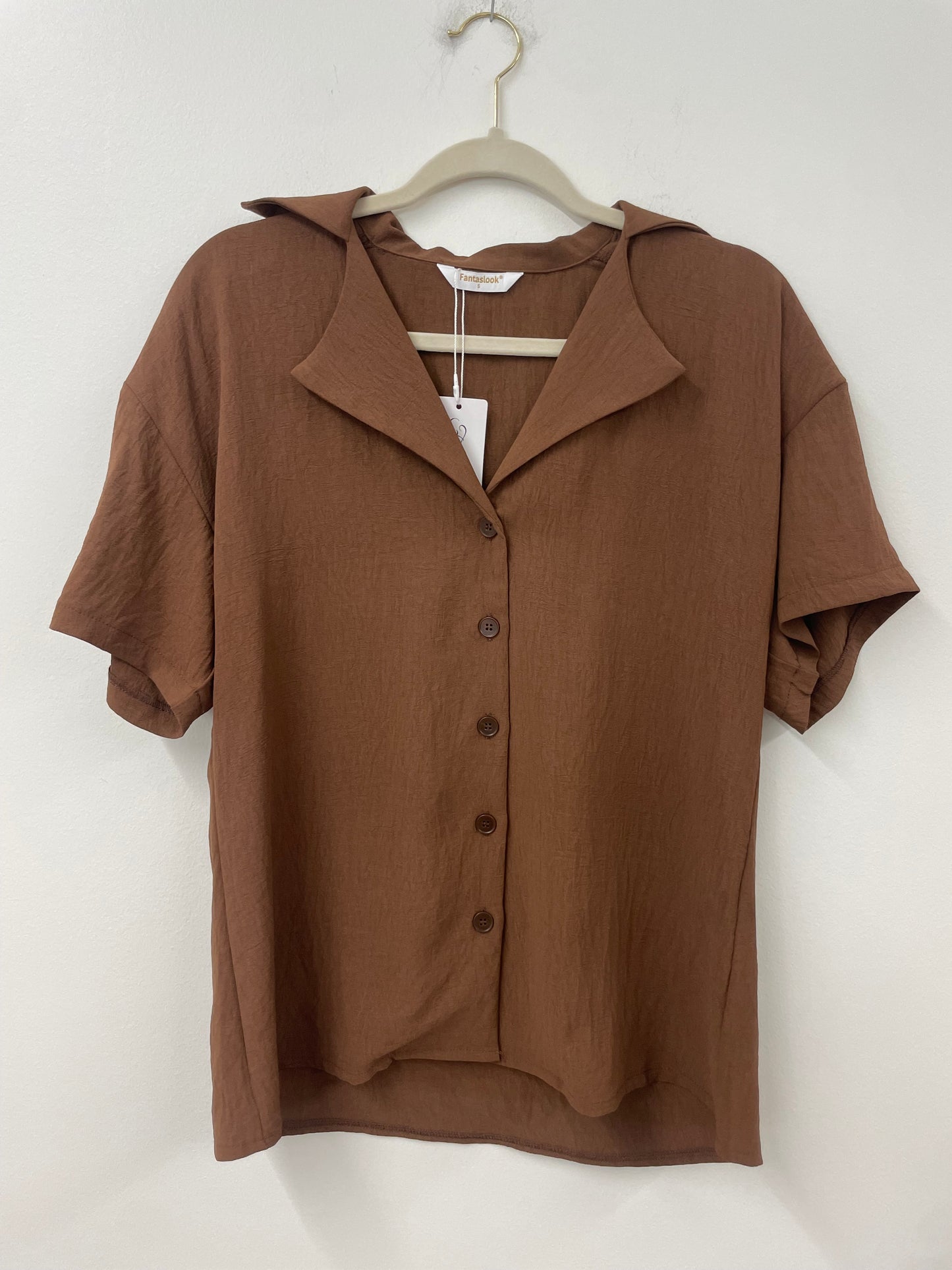 Amazon button down blouse with shorts set Size S / NWT