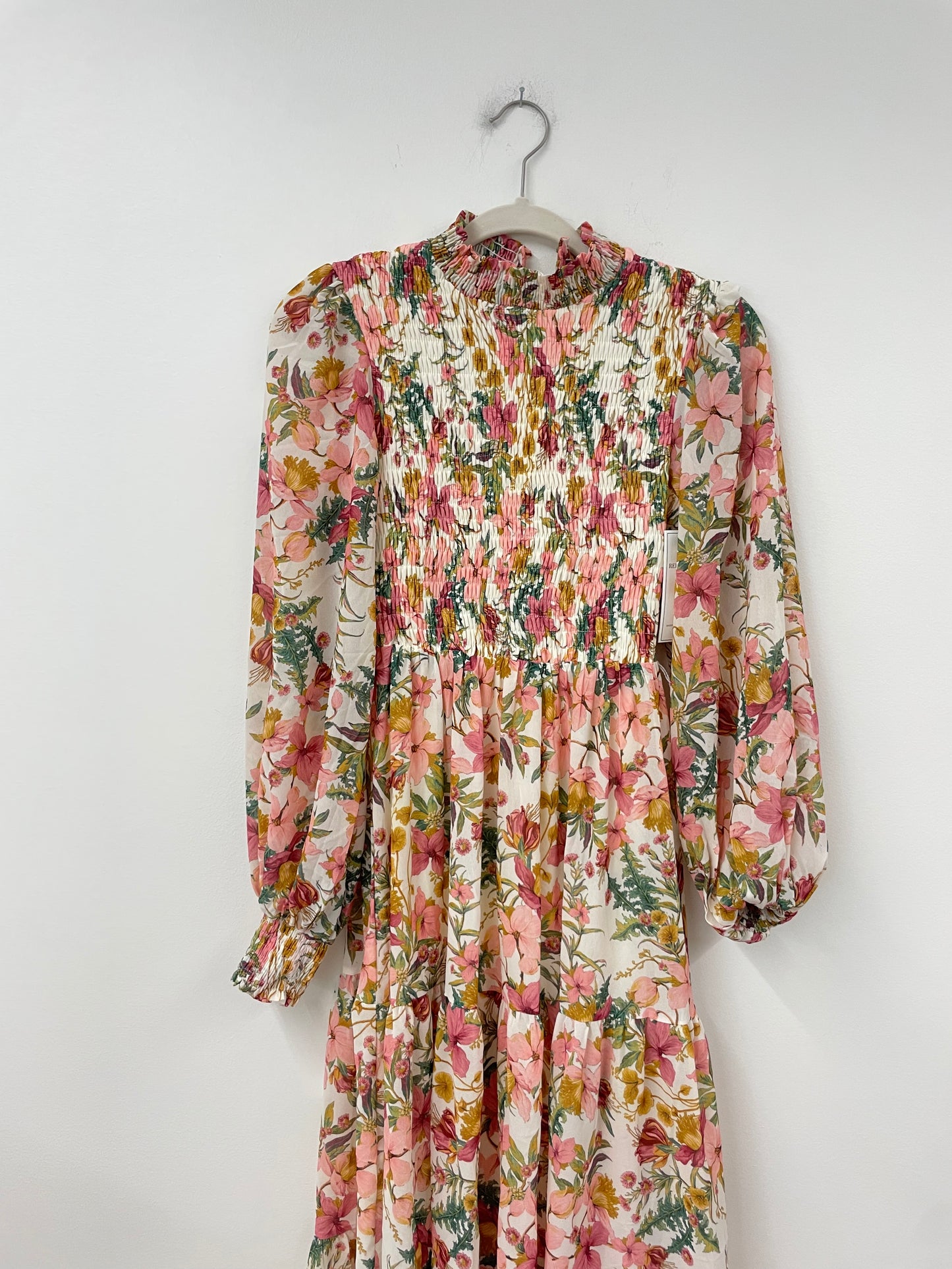 Aura long sleeve smocked maxi dress Size S/ EUC