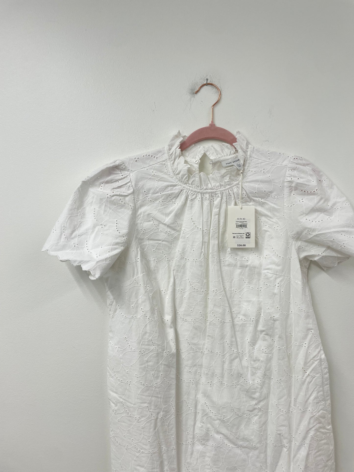 Free Assembly ruffled neck mini dress Size S / NWT