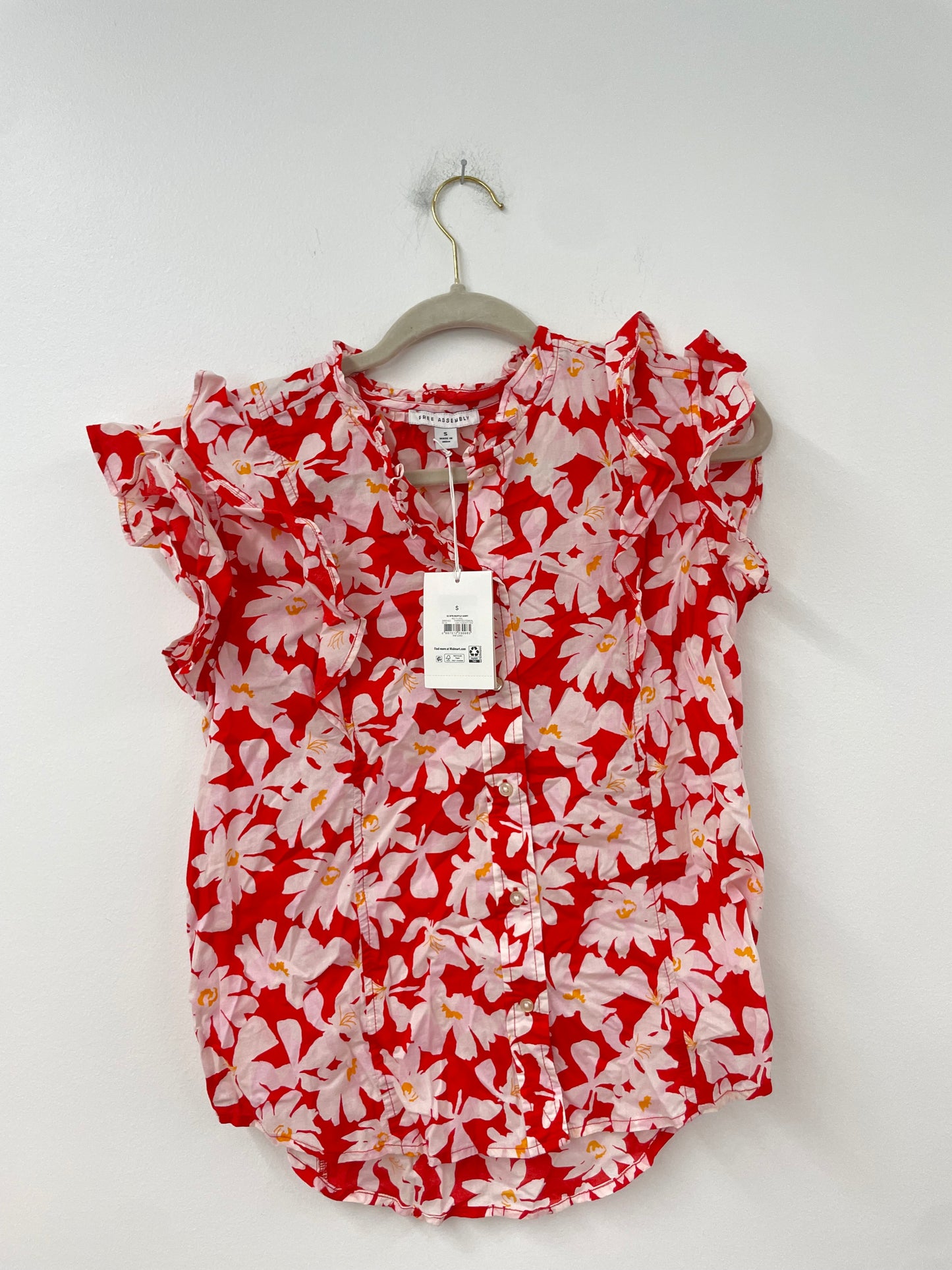 Free Assembly ruffle top Size S / NWT