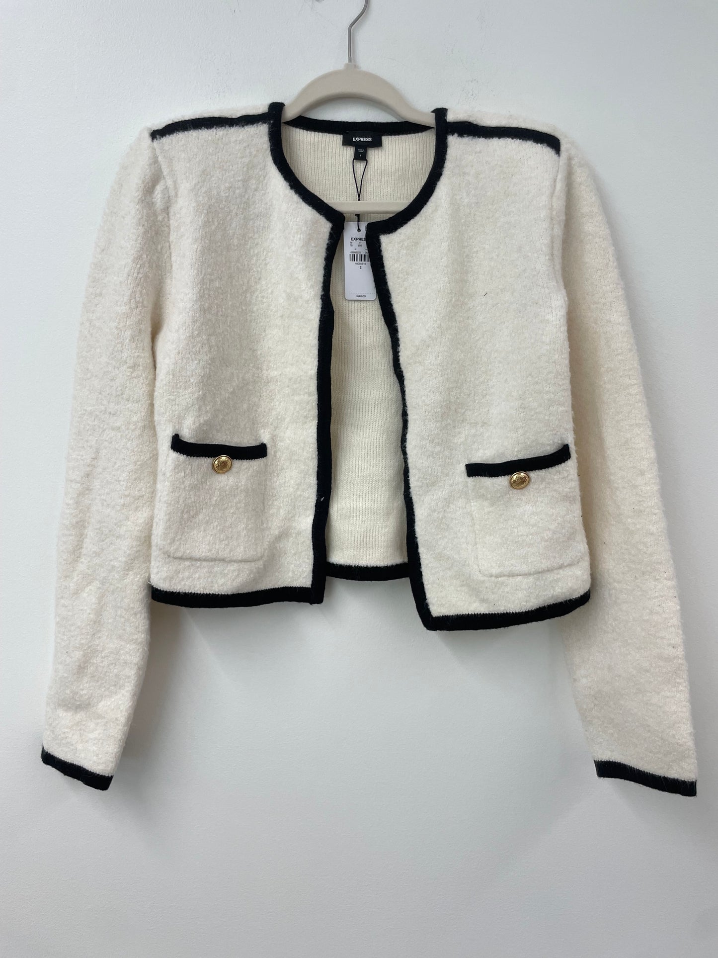 Express Tipped Novelty Button Sweater Jacket Size S / NWT