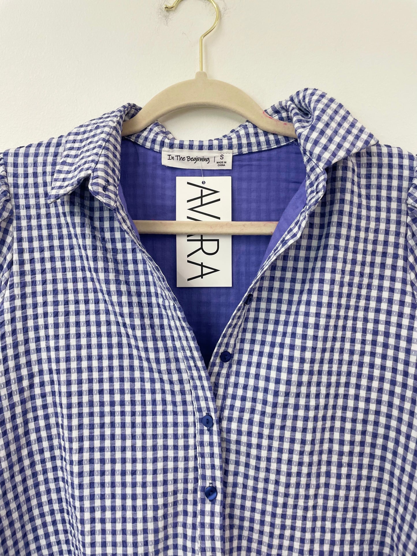 Avara Sloane gingham collared mini dress Size S / NWT
