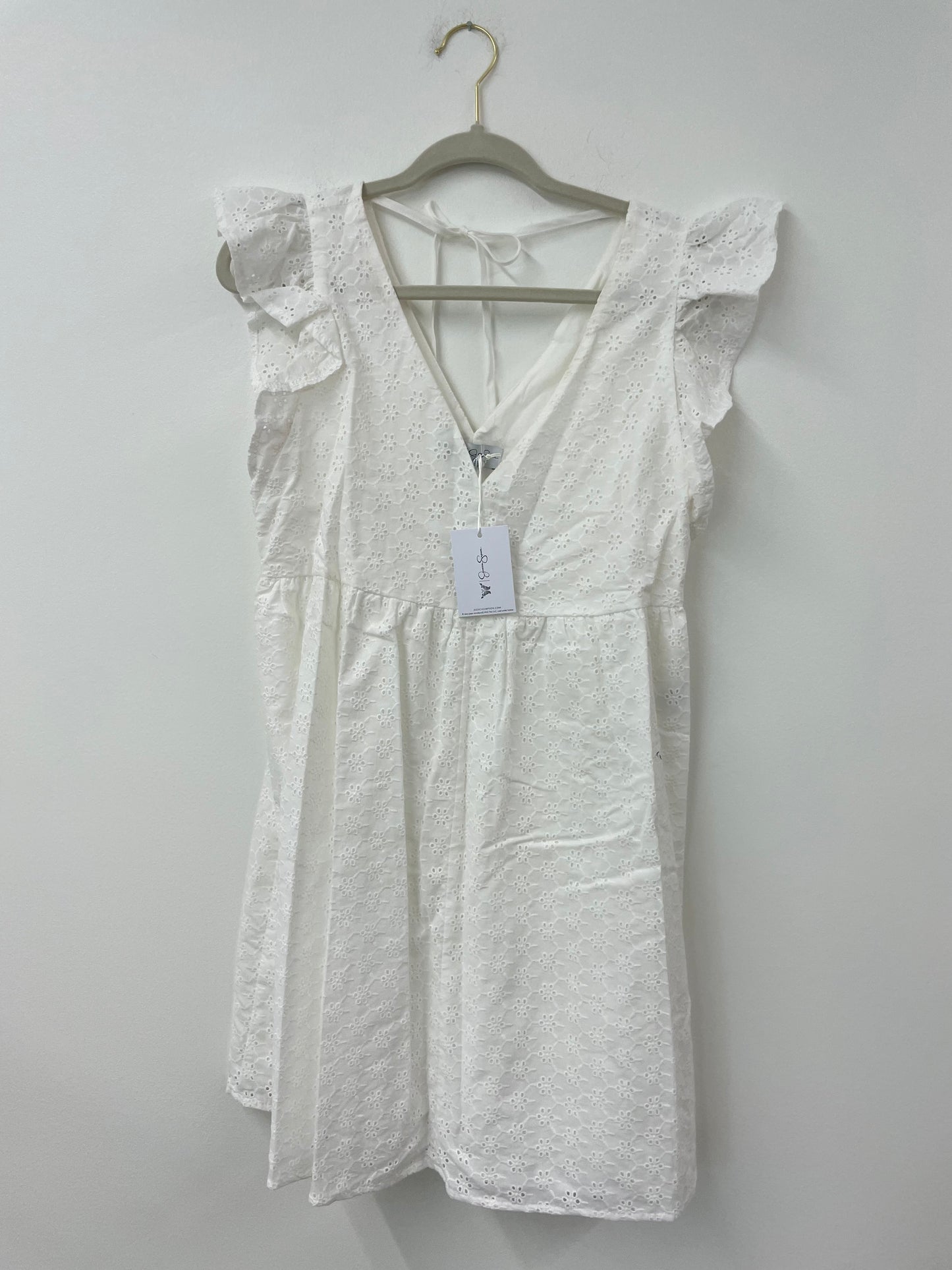 Jessica Simpson eyelet baby doll mini dress Size S / NWT