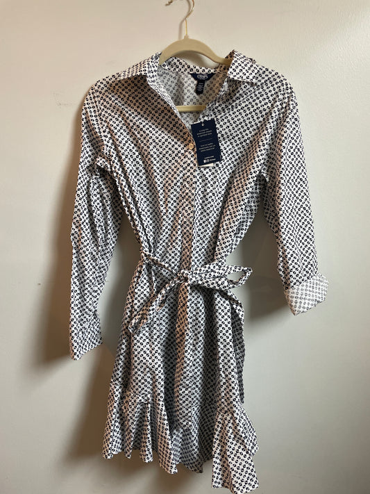 Chaps long sleeve button down midi dress \Size S \ NWT