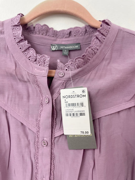 Wit & Wisdom eyelet accent top Size S /NWT