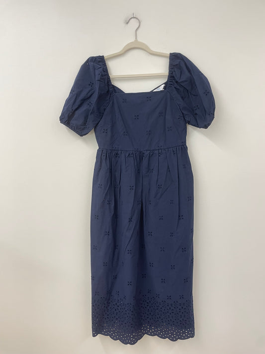 Time and Tru eyelet puffed sleeve tie back midi dress Size S / NWT